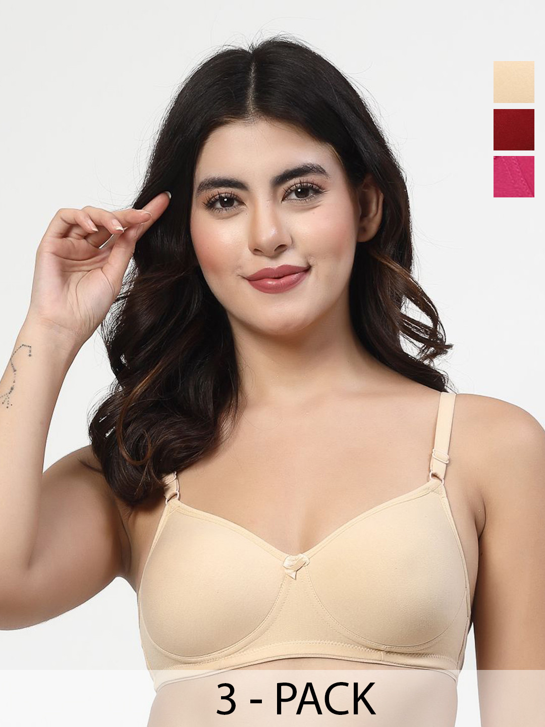 LILY Dapyeh Pack Of 3 Full Coverage Seamless Heavily Padded T-shirt Bra