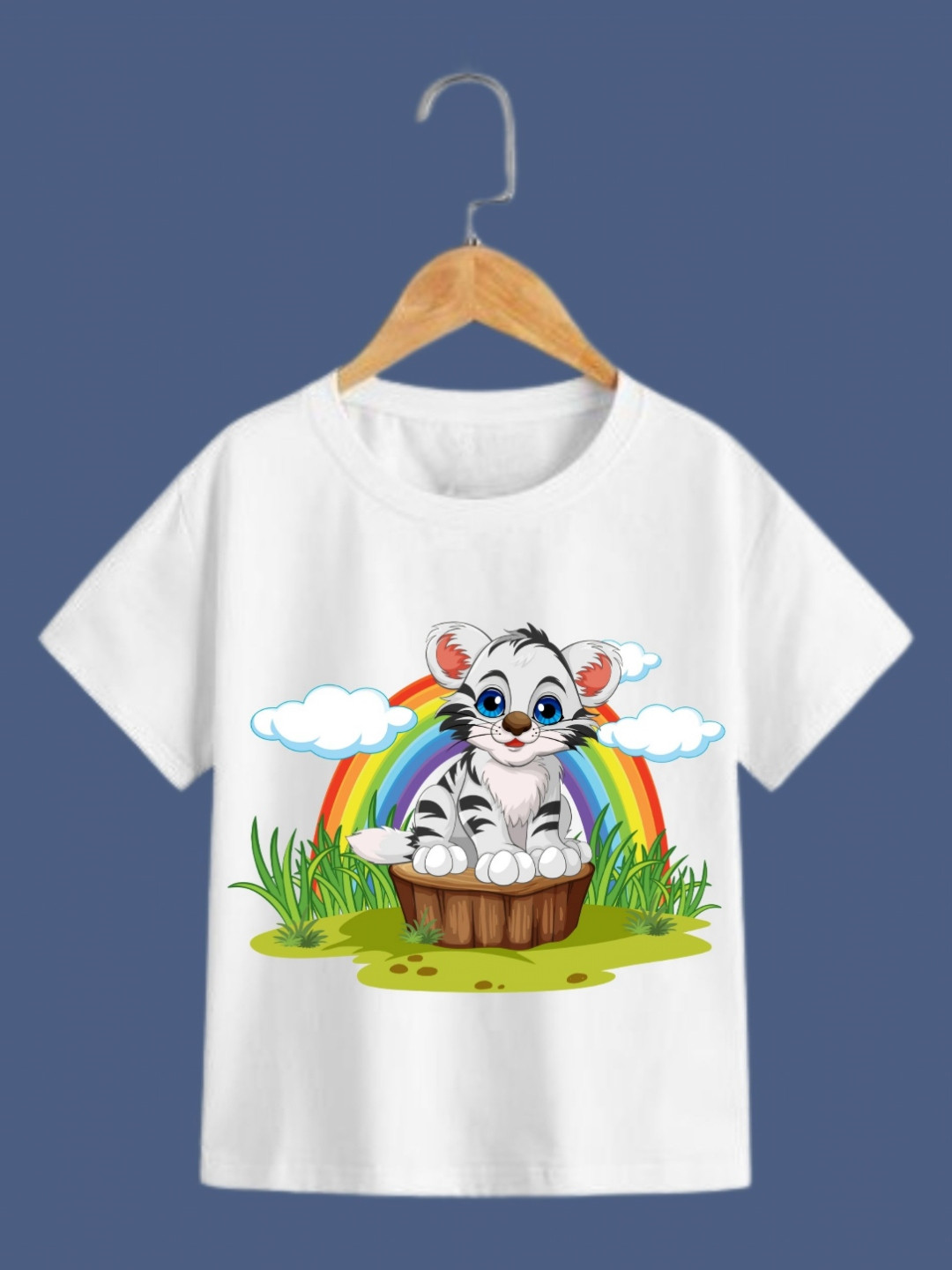 itsmycostume Kids Graphic Printed Round Neck White Cotton T-shirt