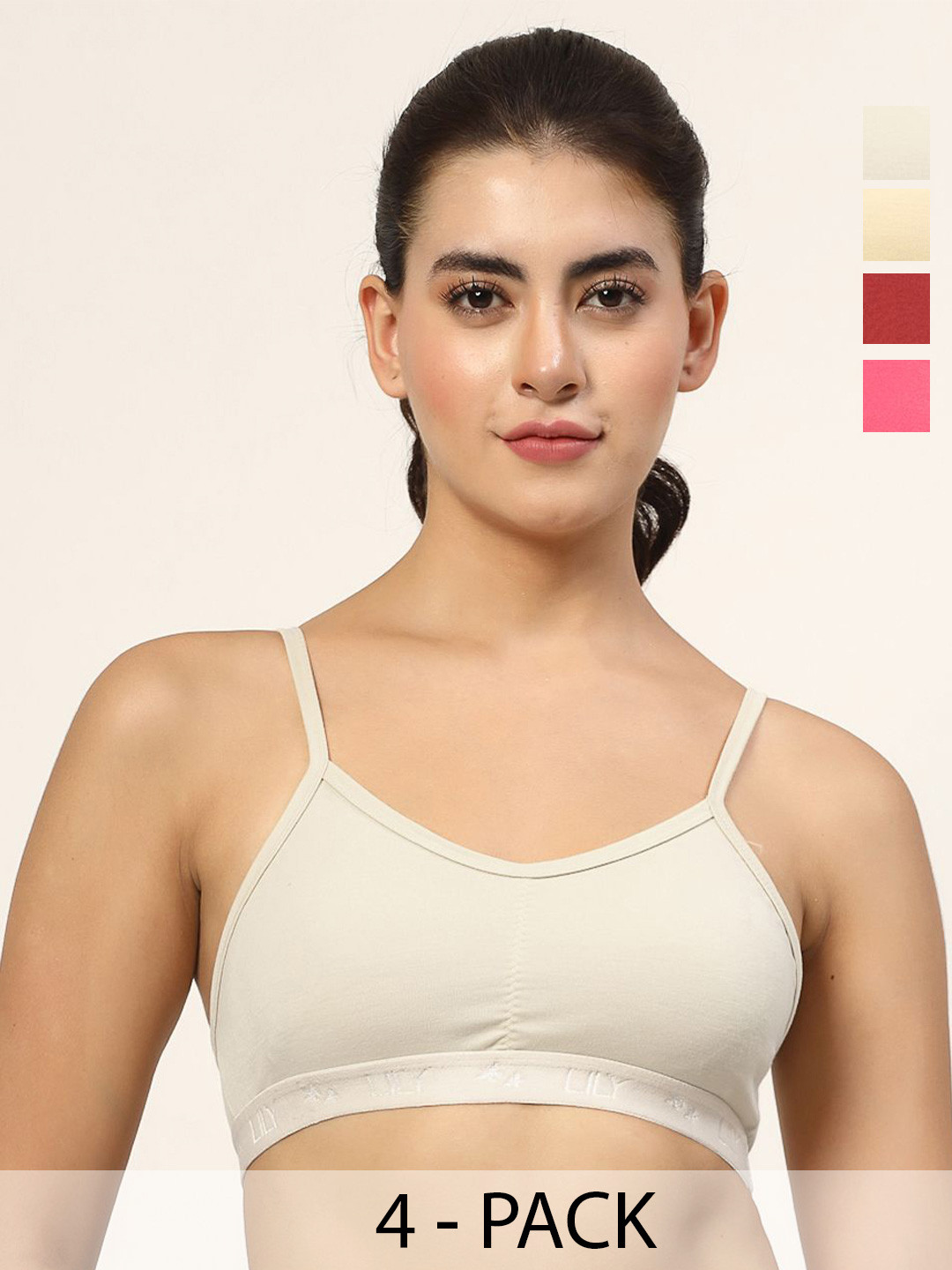 LILY stropsyliad Pack Of 3 Full Coverage Seamless Non Padded Sports Bra