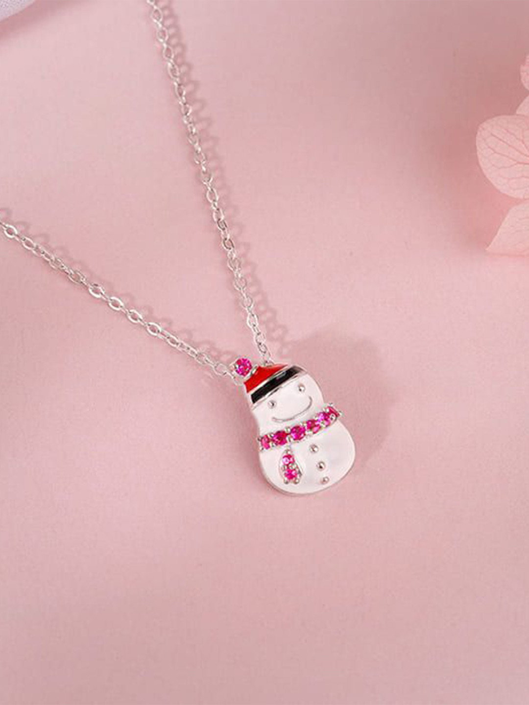 GIVA Kids 925 Silver-Plated Quirky Cubic Zirconia Studded Pendant with Chain