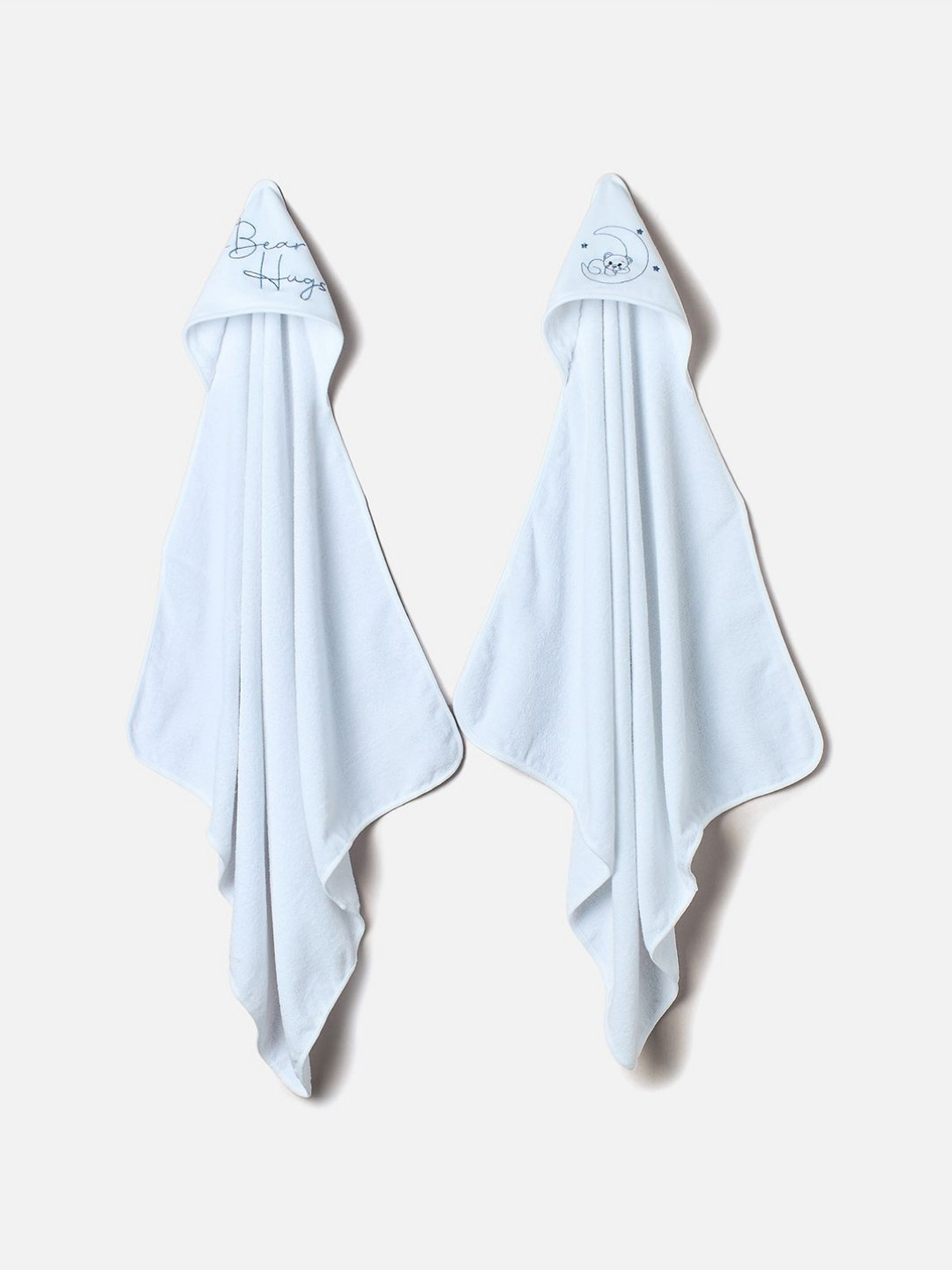 Juniors by Babyshop Kids Blue 2 Pieces Bear Applique Hooded Cotton 210 GSM Bath Towel