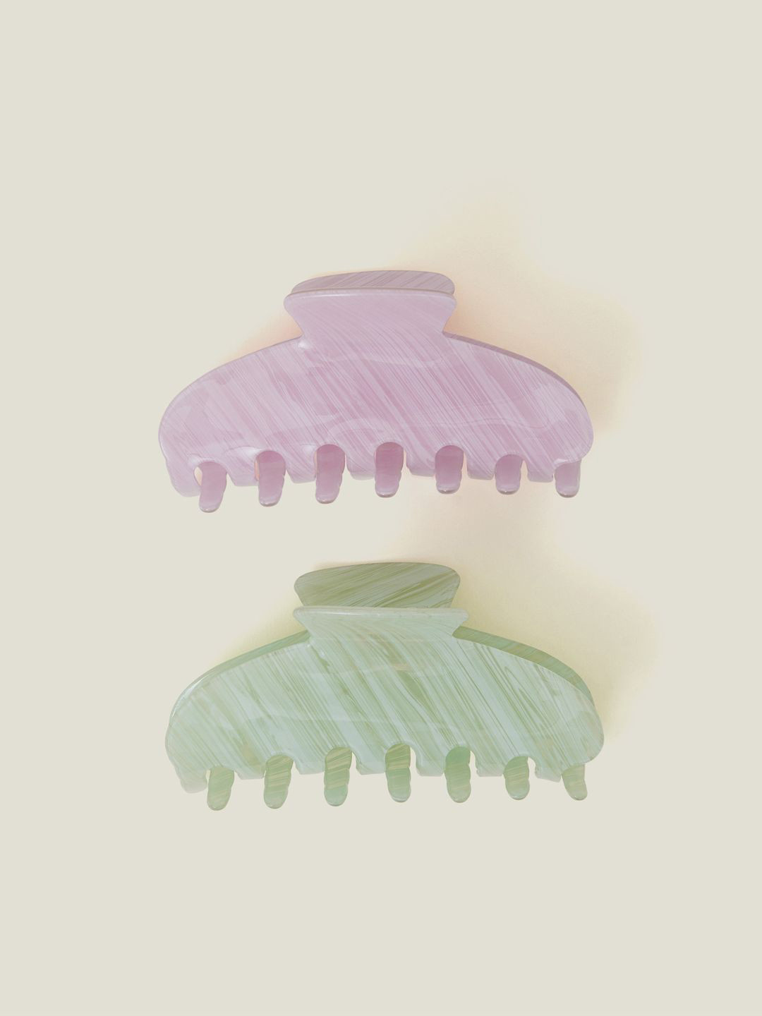 Accessorize Women Set of 2 Stripe Claw Clips