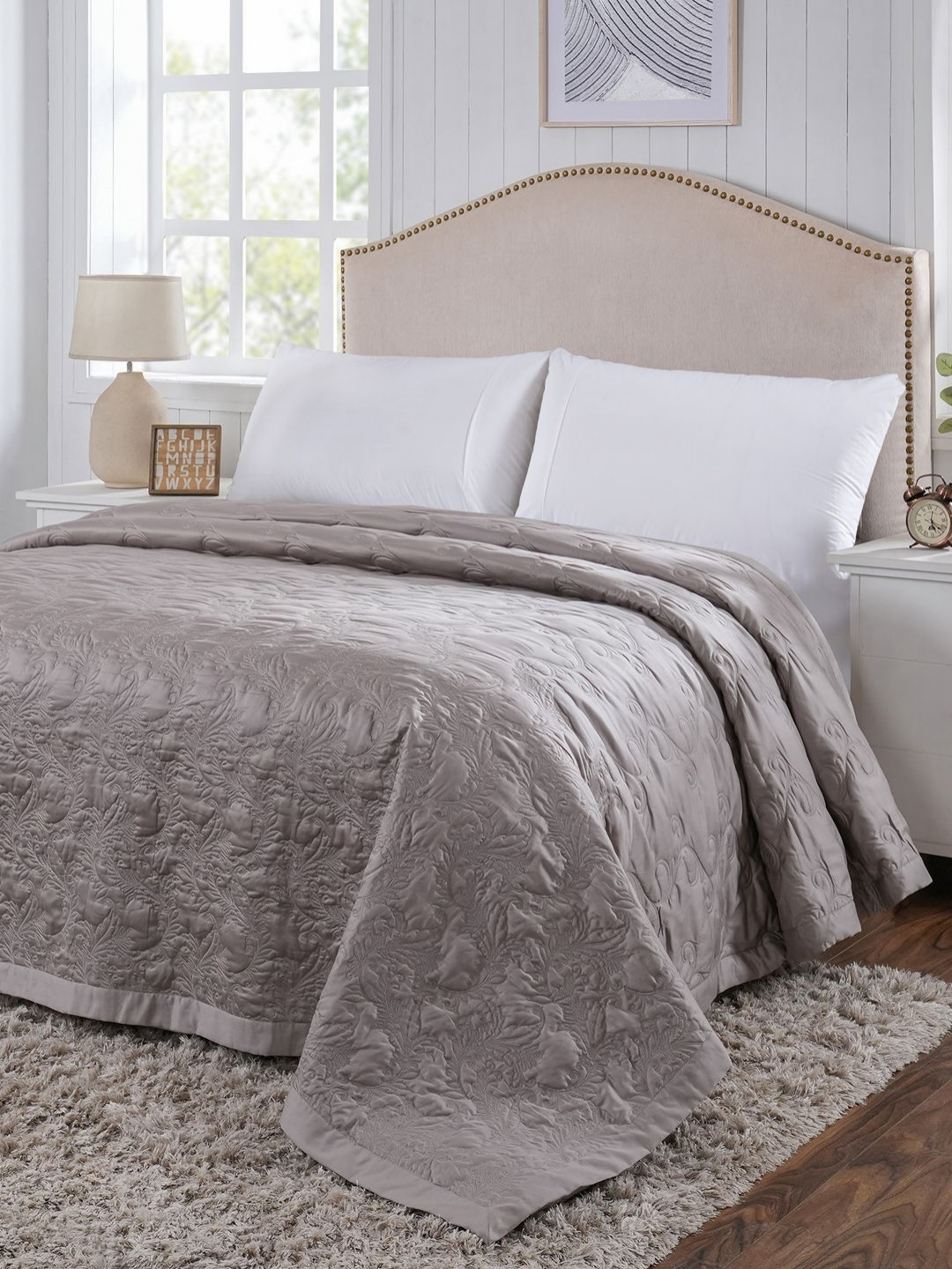 MASPAR Brown Cotton Summer AC Room 145 GSM Double Bed Quilt