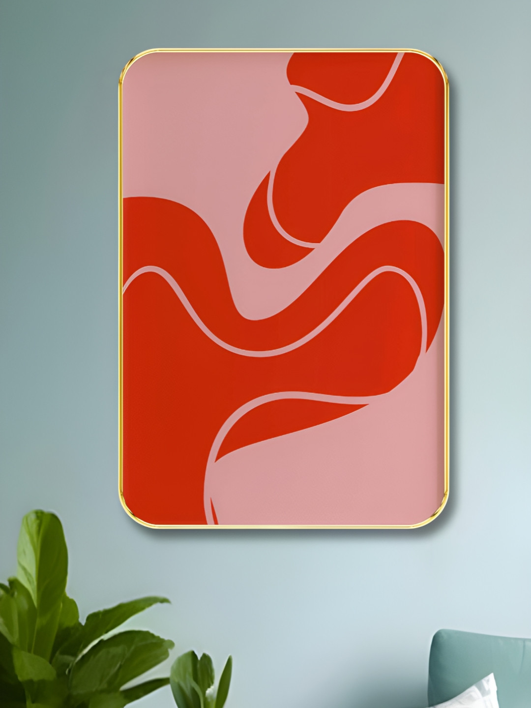 Aura Unisex Pink And Orange Abstract Wall Painting