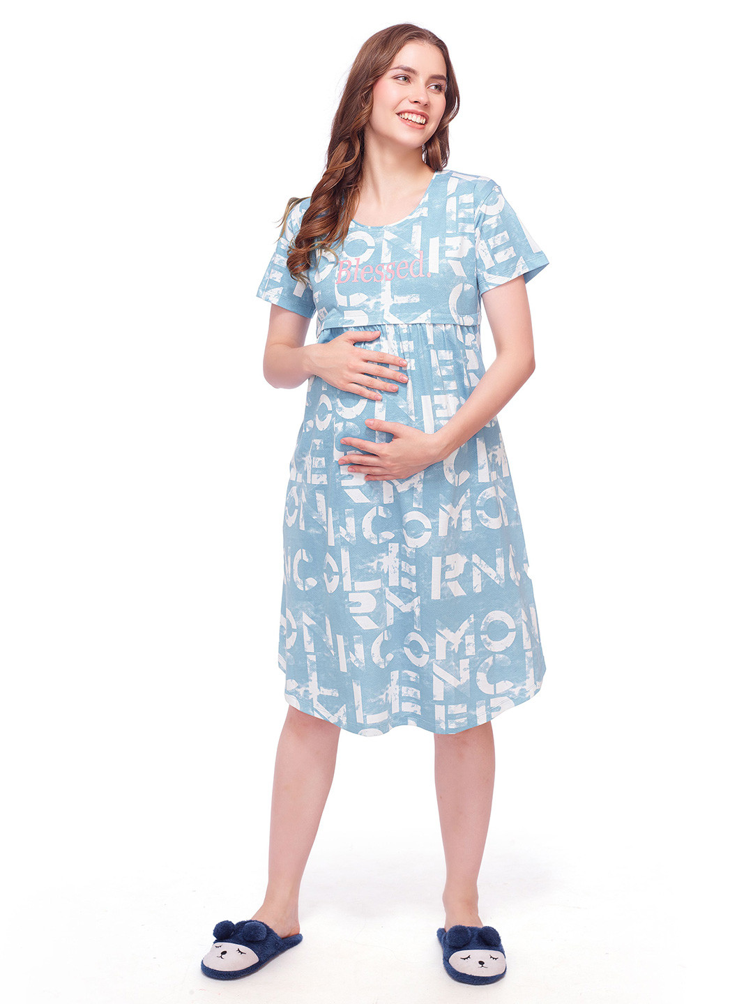 Lotik Cotton Maternity Short Nighty