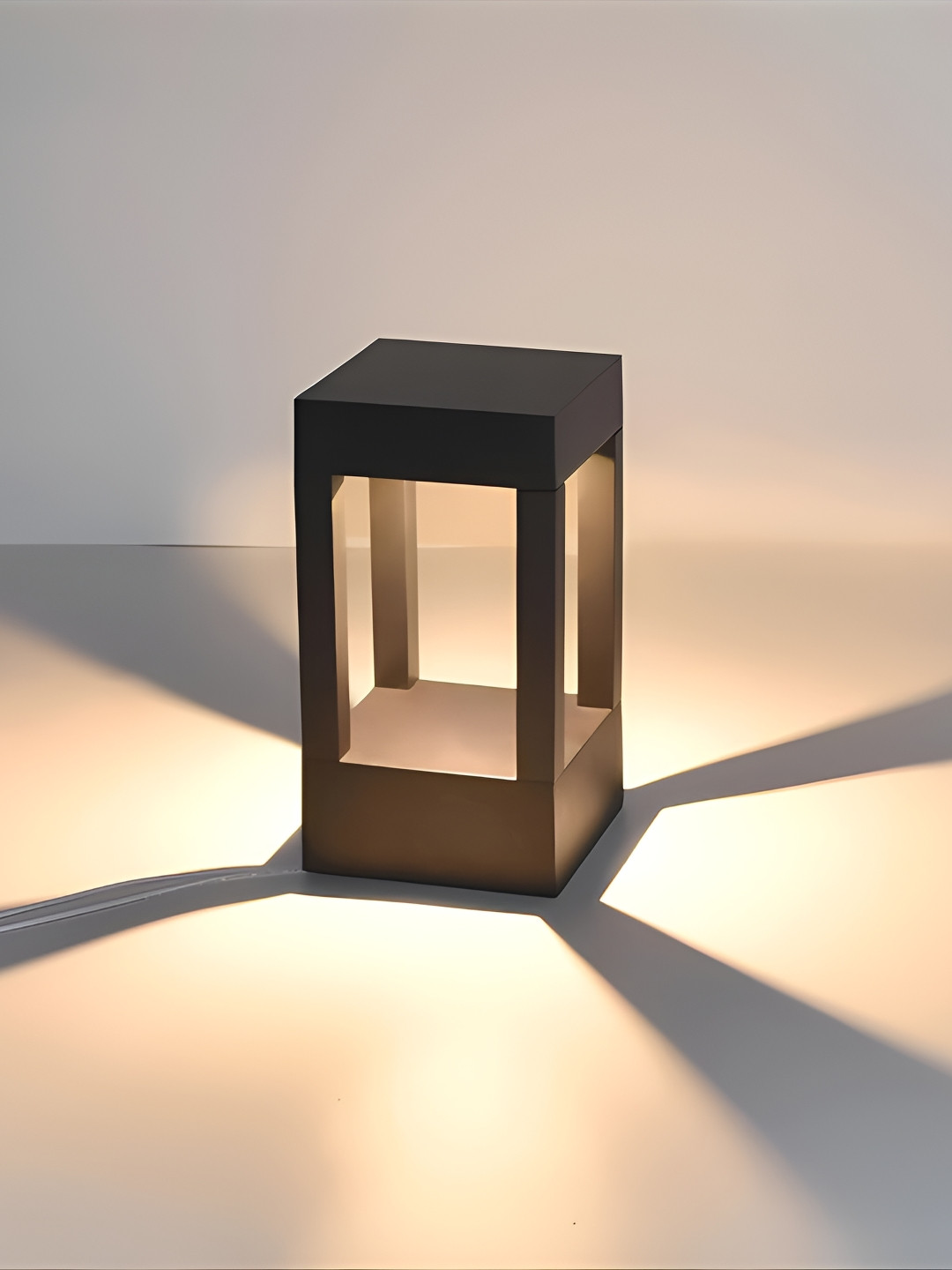 GAUVIK Grey Rectangular 12-Watt LED Outdoor Gate Lamp