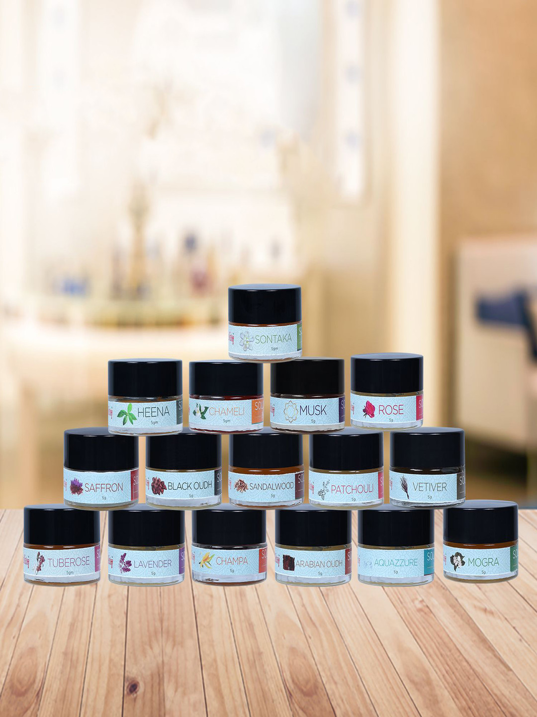 Sugandhim Solid Wax Sandalwood Perfume Long-Lasting Smooth & Earthy Scent - 5g