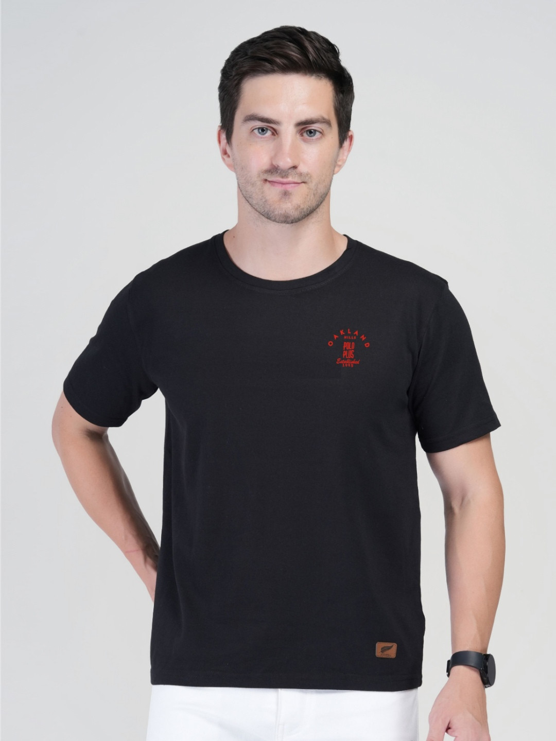Polo Plus Men Bio Finish Solid Round Neck Cotton T-shirt