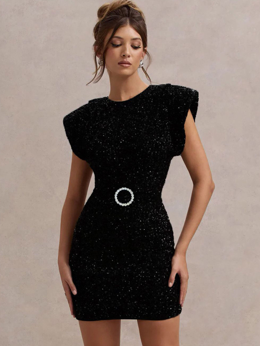 ADDYVERO Women Embellished Belted Bodycon Dress