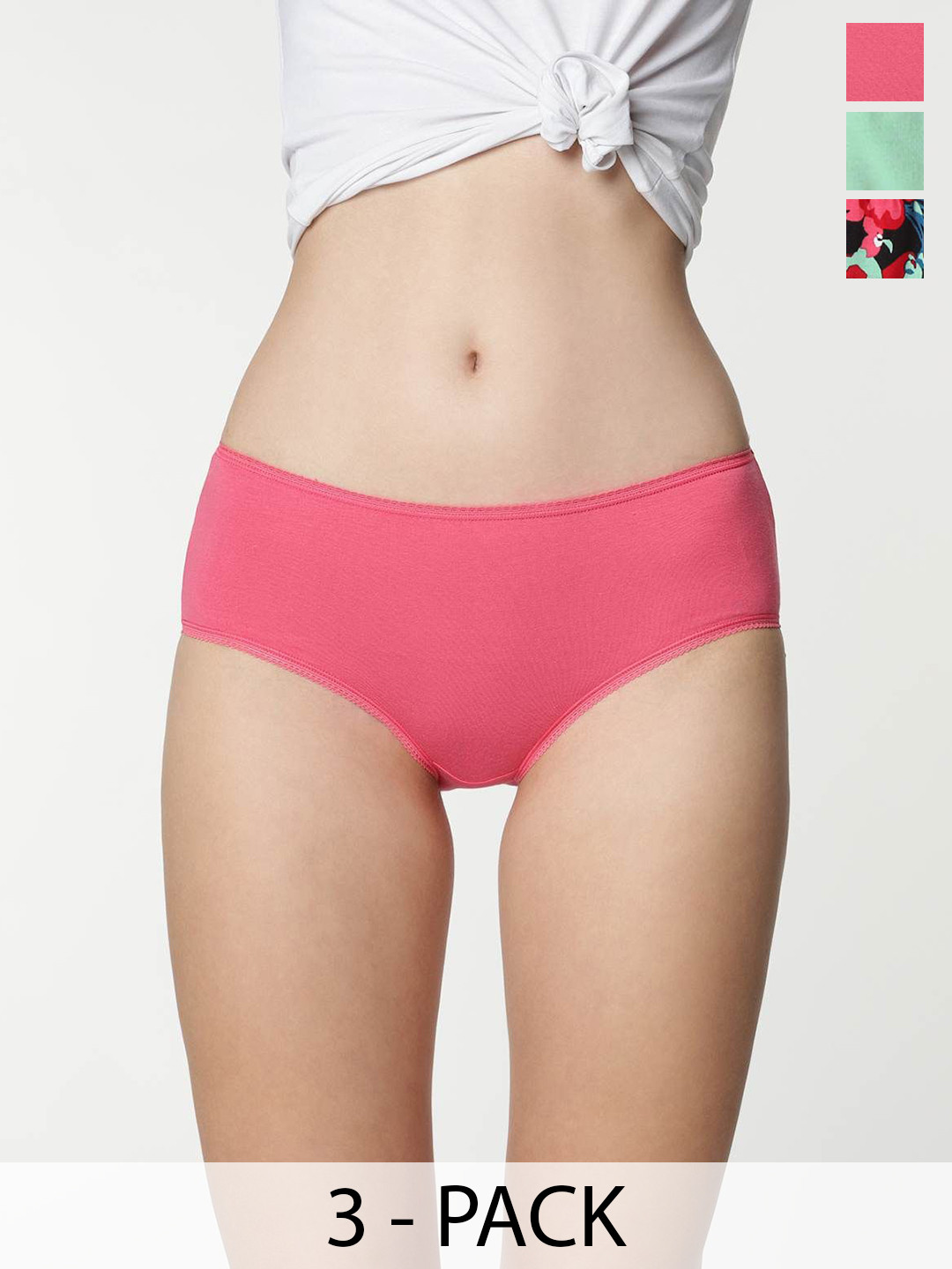 Marks & Spencer Women Pack Of 3 Printed Boys Shorts Briefs T613008KGREEN/PINK