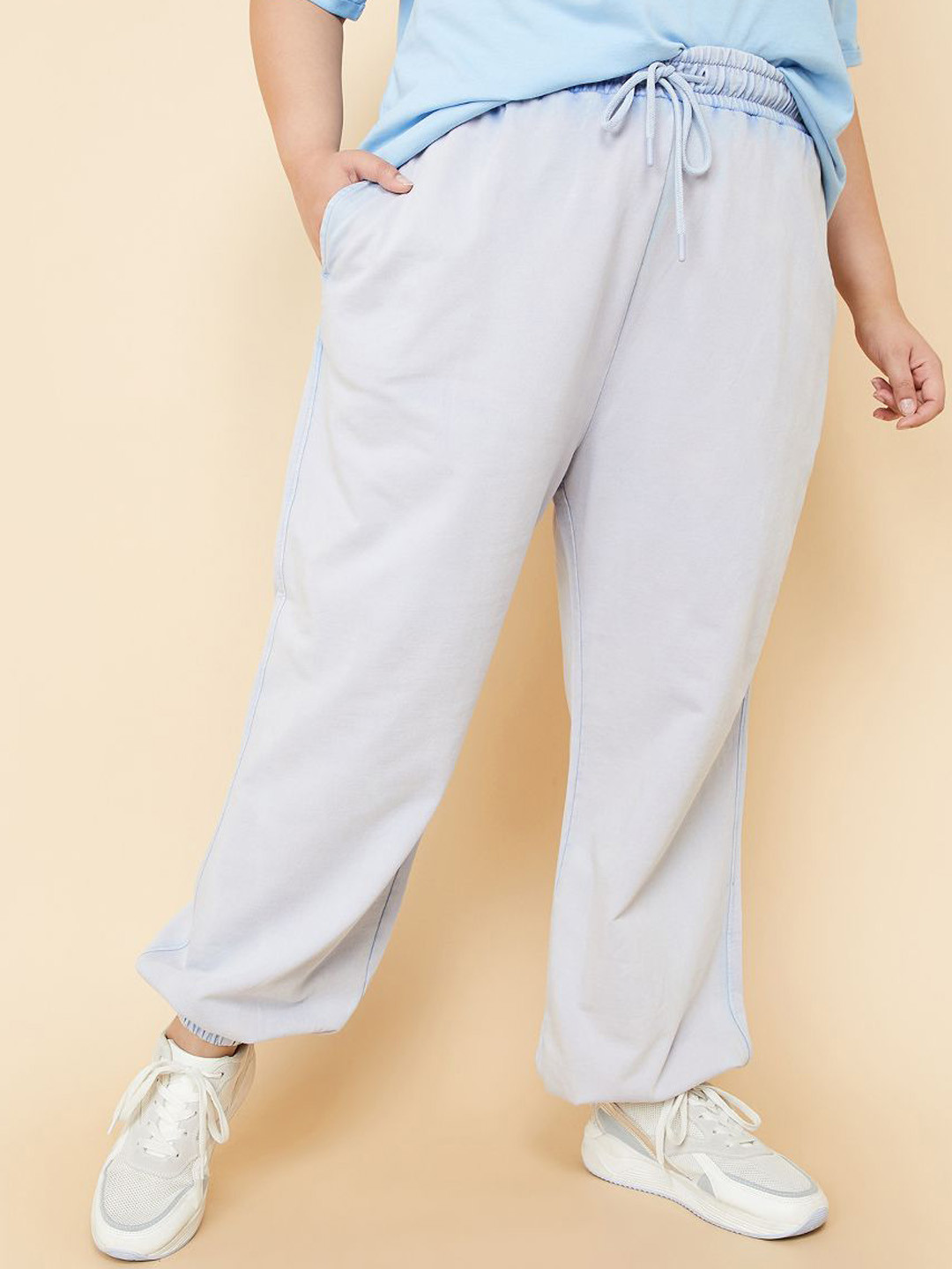 max Women Pure Cotton Relaxed Fit Drawstring Joggers