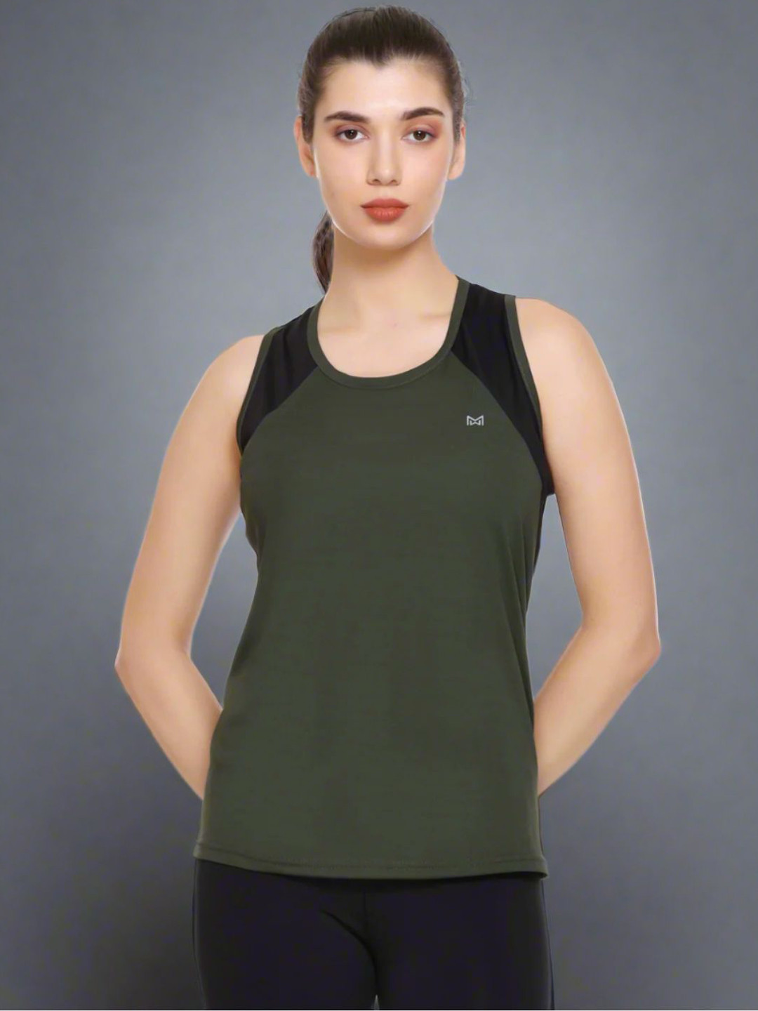 White Moon Colourblocked Gym Vests