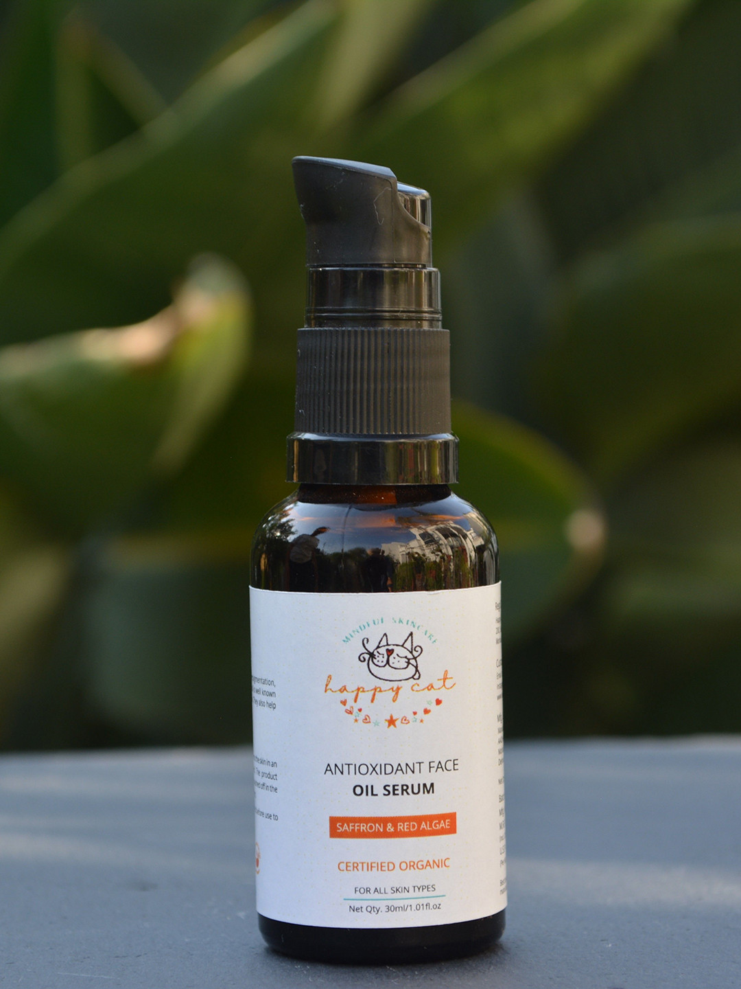 HAPPY CAT Antioxidant Face Oil Serum With Red Algae & Kumkumadi Oil - 30 ml