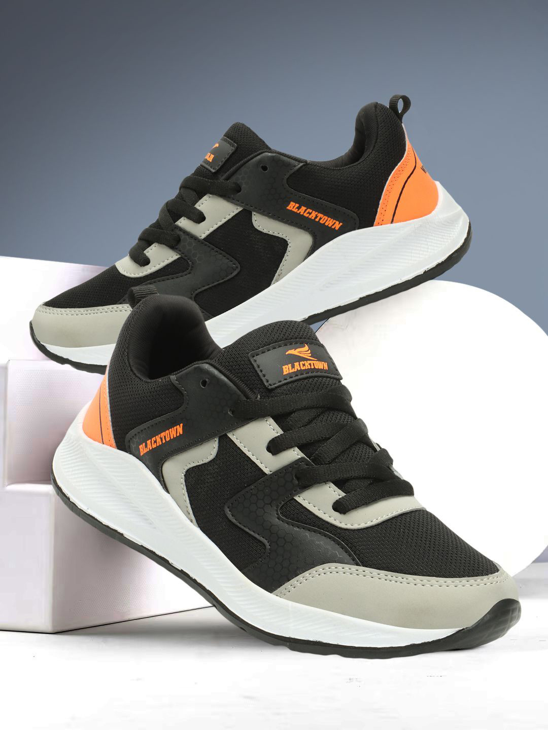 Blacktown Men Lace-Ups Mesh Running Non-Marking Shoes