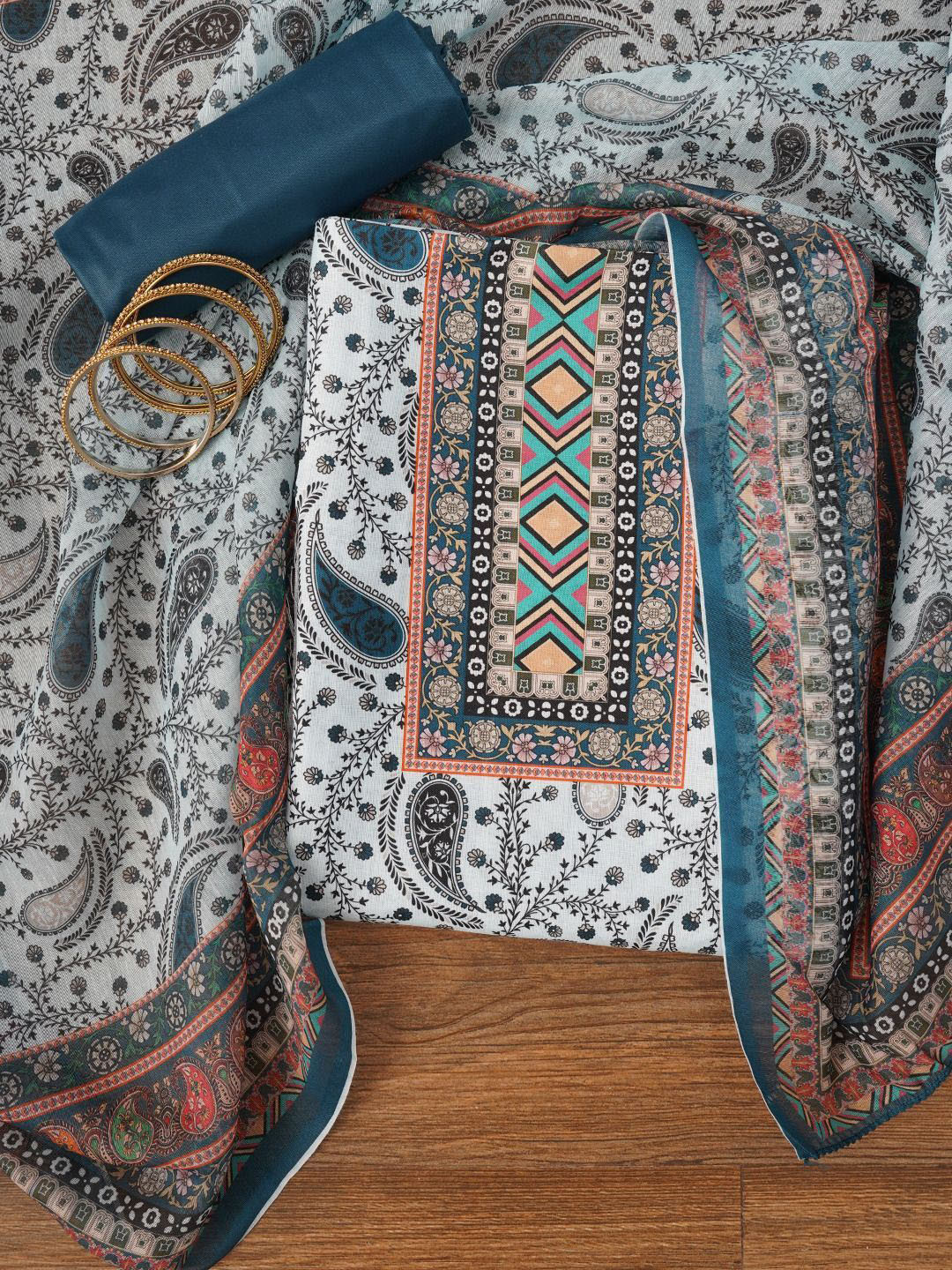 SHADOW & SAINING Floral Printed Dress Material