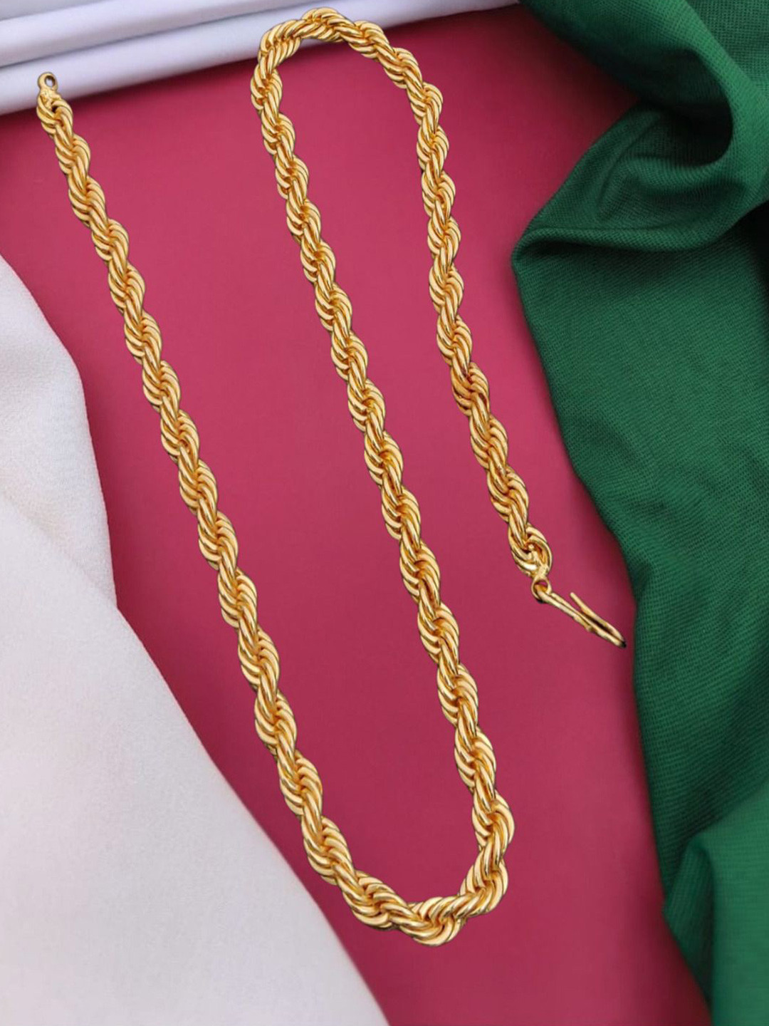 SOLIBELLE Timeless Elegance Men Gold Plated Statement Chain