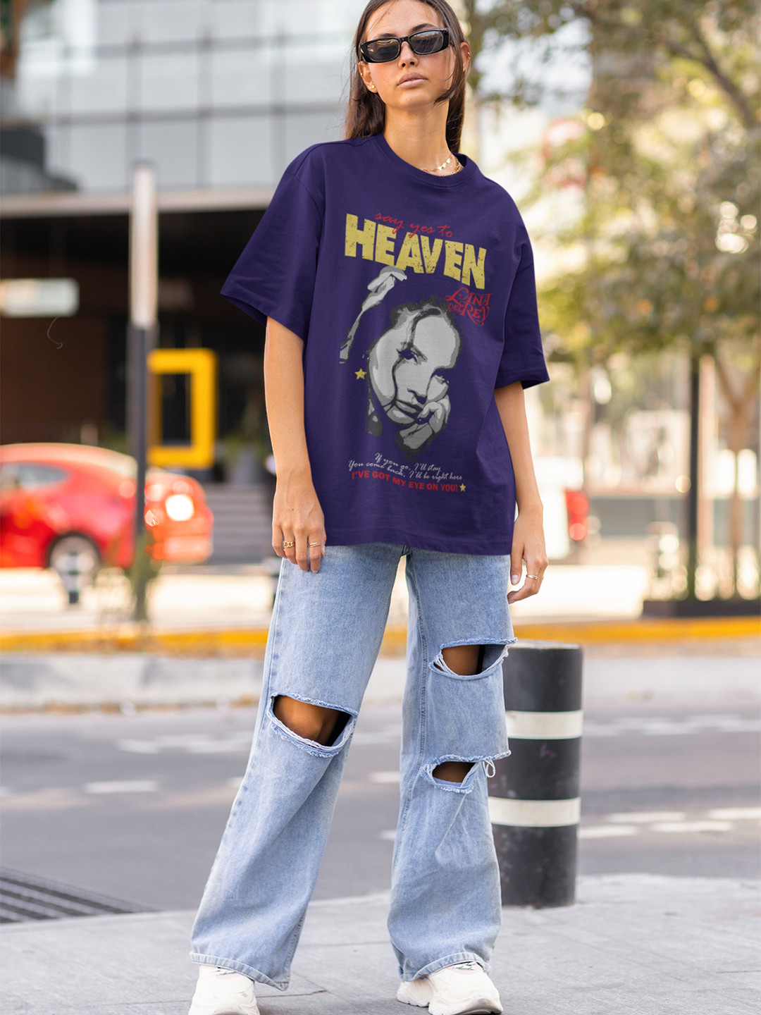 CAPTCHA Heaven Lana Del Rey Printed Drop-shoulder Pure Cotton Oversized Tshirt