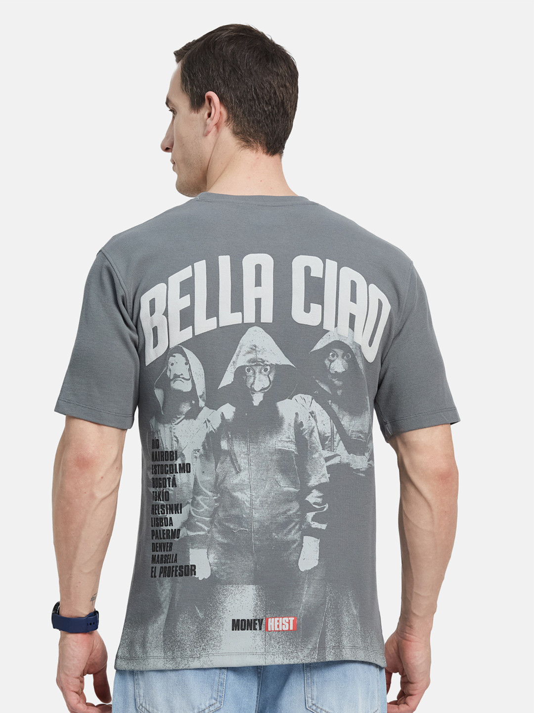 Octave Men Money Heist Graphic Printed Round Neck Cotton T-shirt