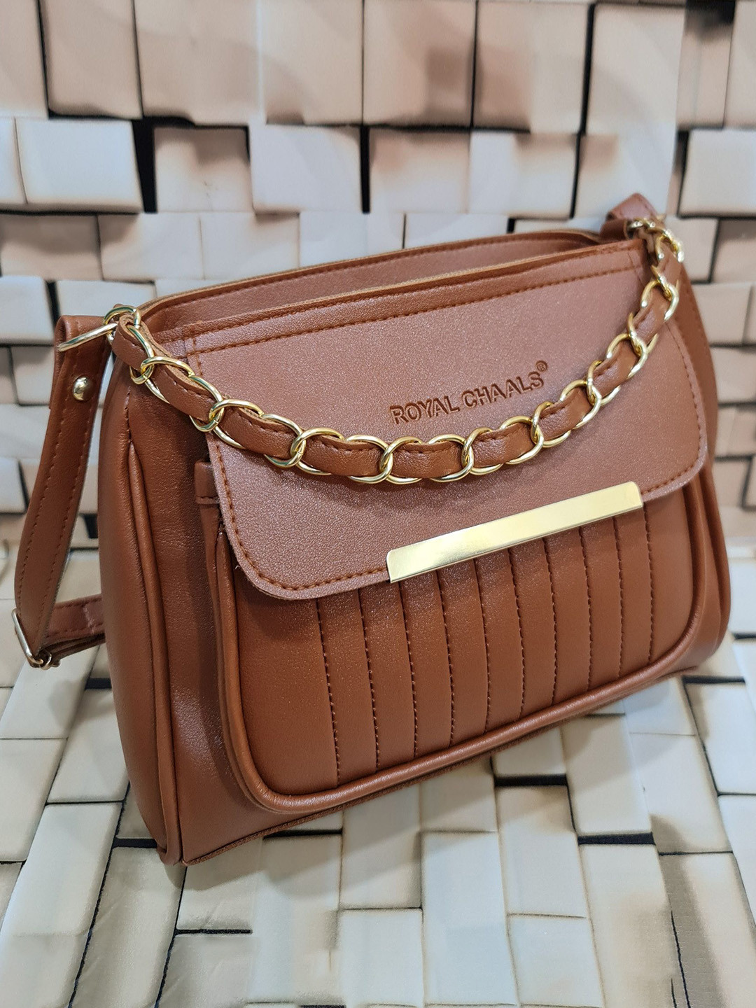 ROYAL CHAALS Women Textured Structured Sling Bag