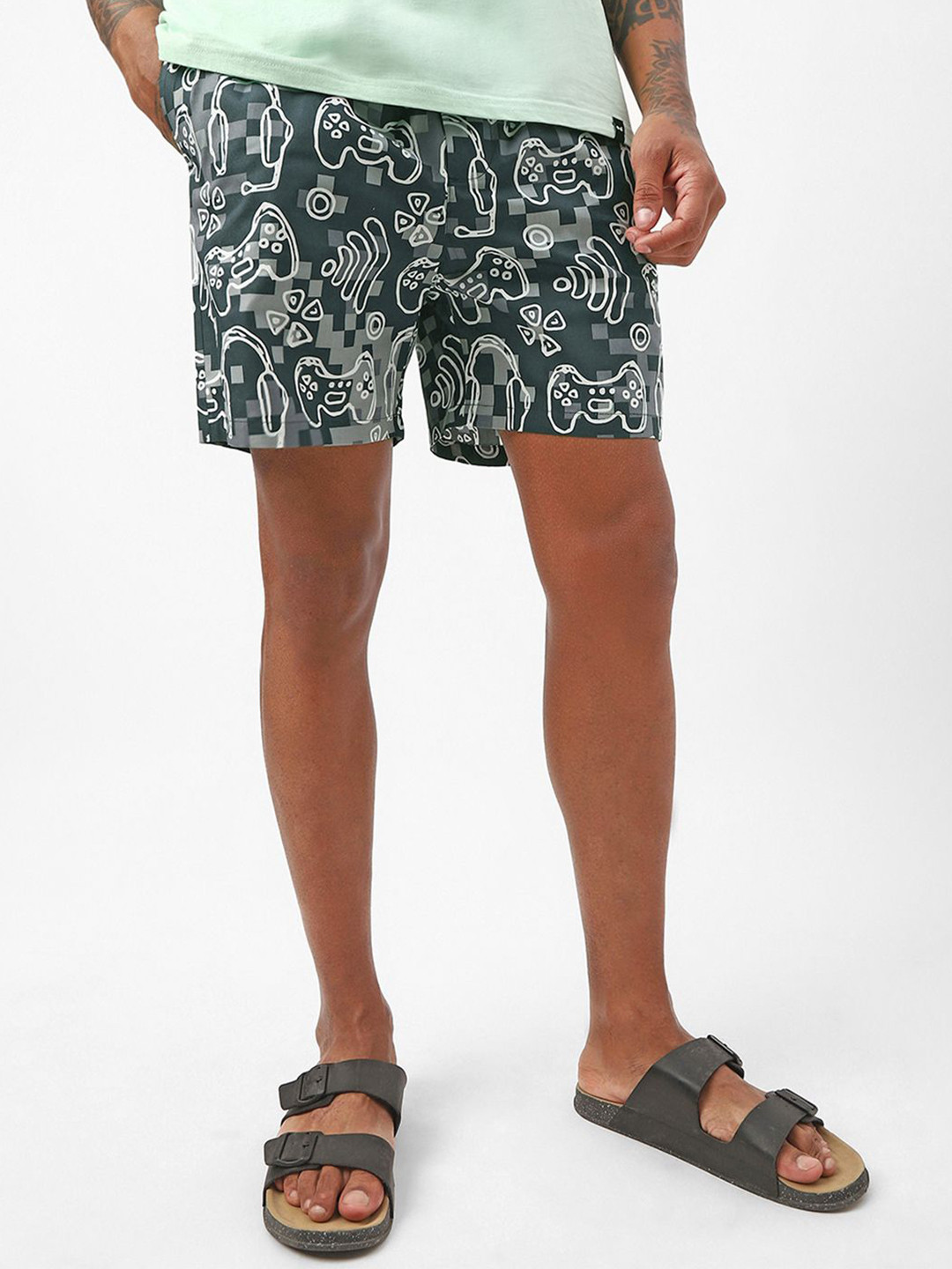 Men's Black Gamer All Over Printed Boxer