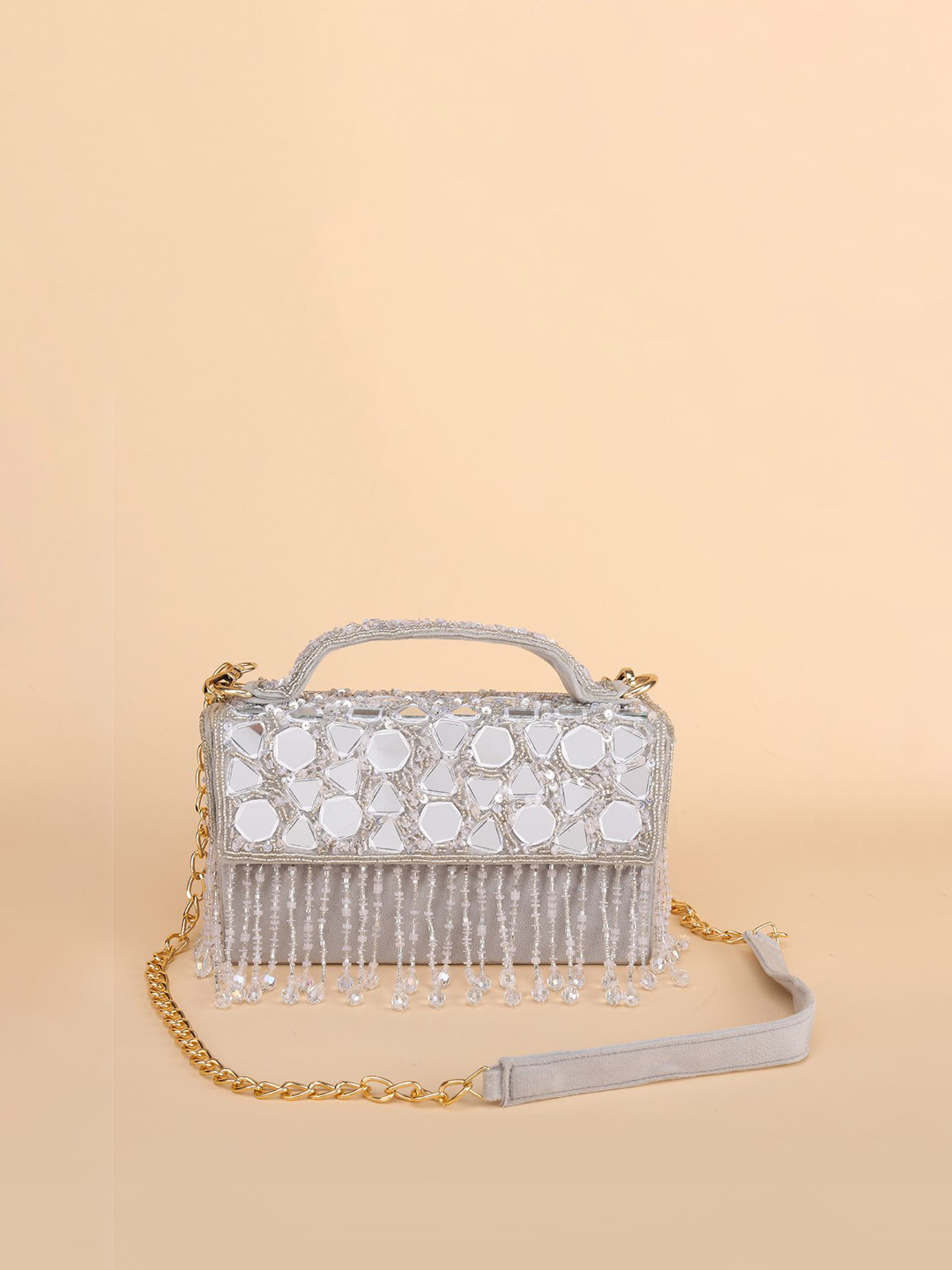 Olive Women Embellished Structured Satchel Bag