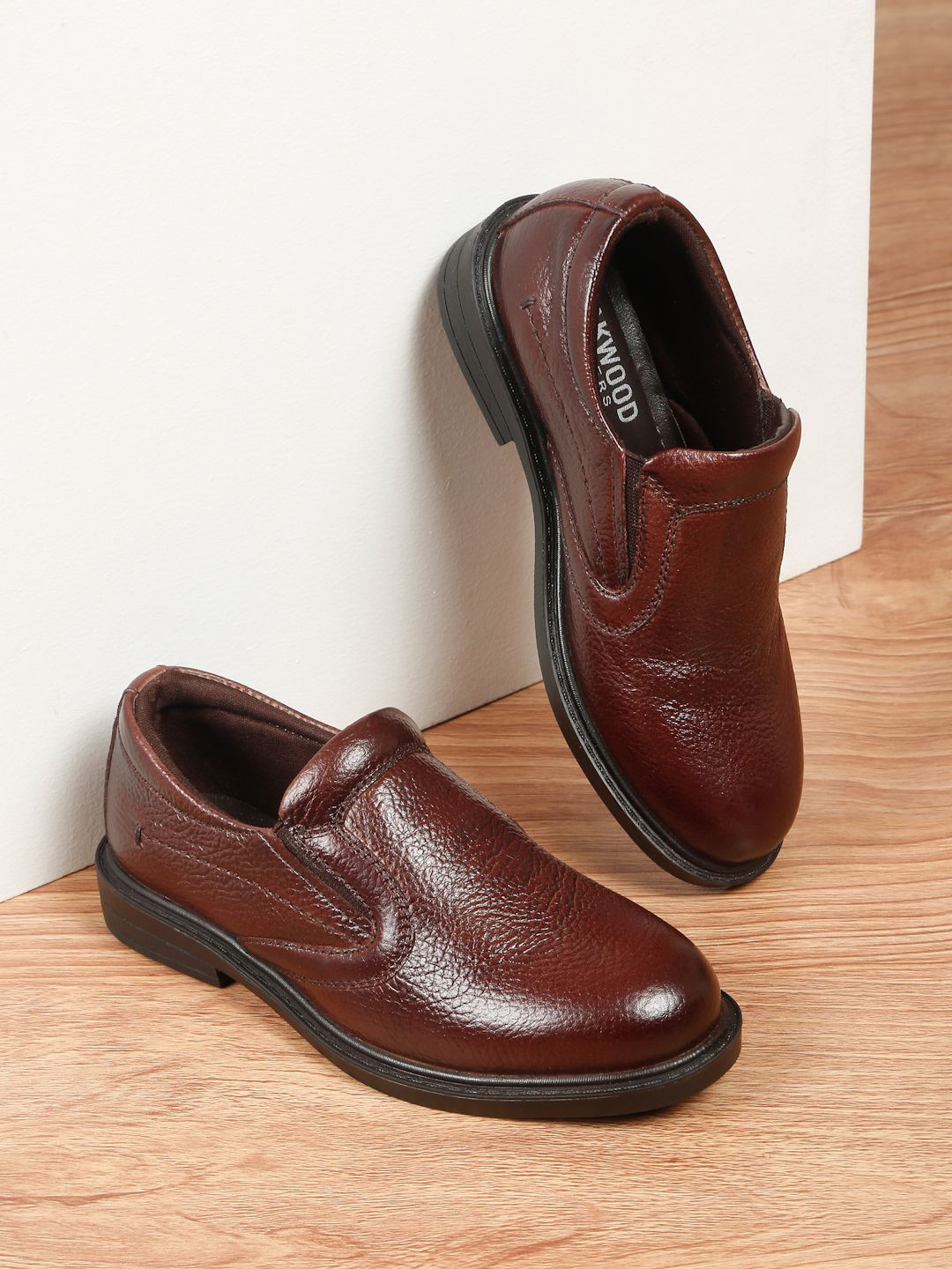 Teakwood Leathers Kid Textured Leather Loafers