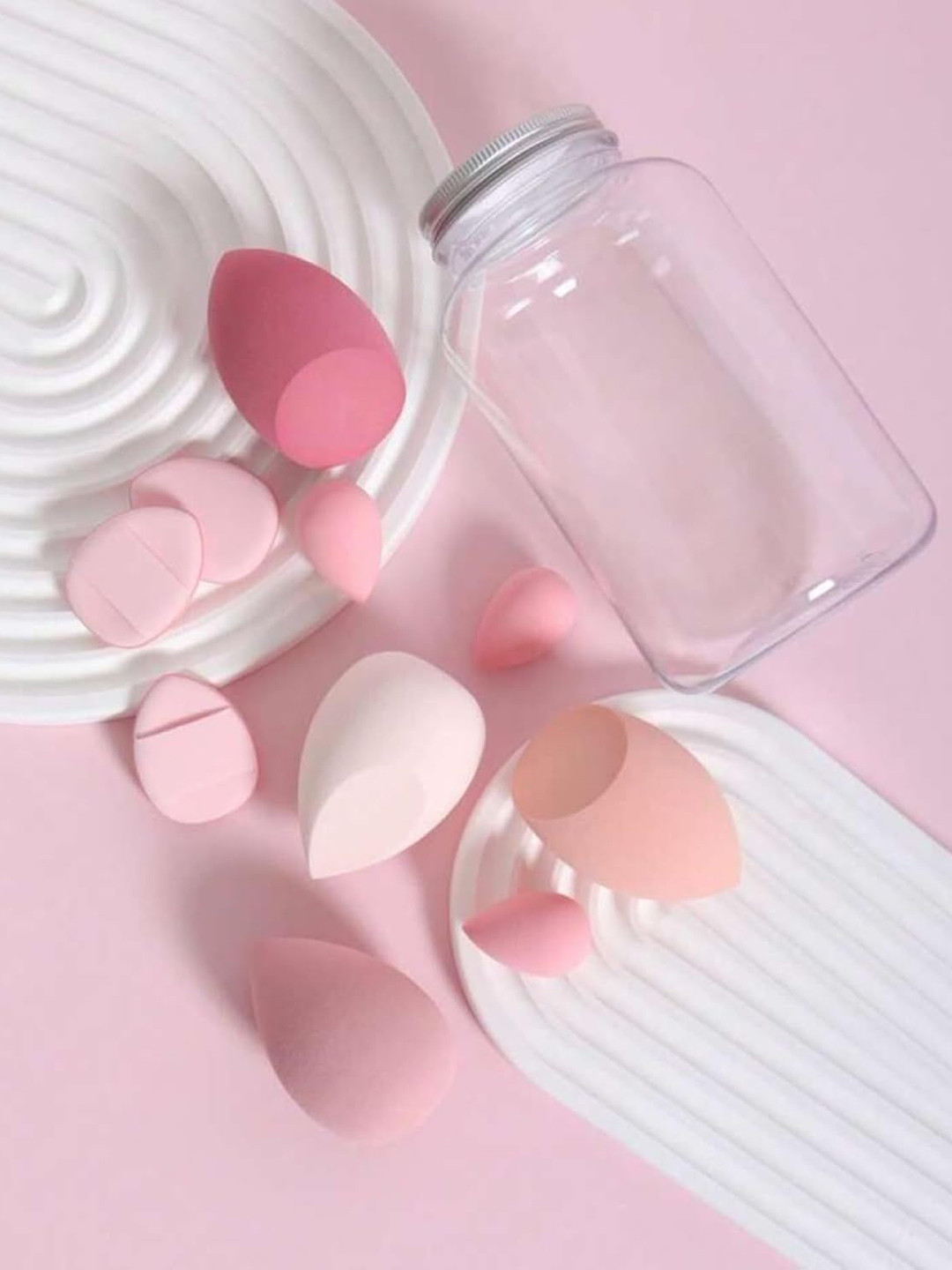 Facejewel Set Of 10 Makeup Sponge- 4 Big Blender, 3 Mini Blender & 3 Mini Finger