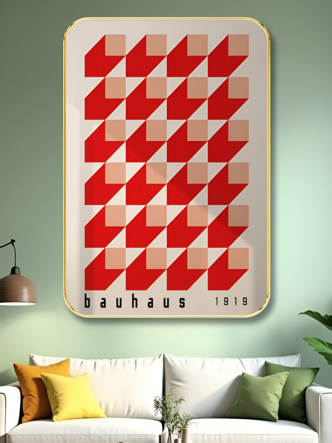 SAF Bauhaus Wood Wall Rectangle Paintings Wall Art -18 x 24 In