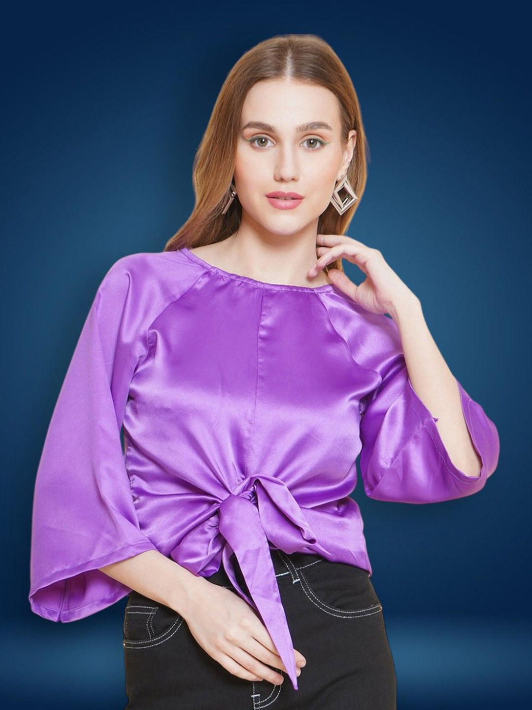 KATLINE Women Raglan Sleeve Top