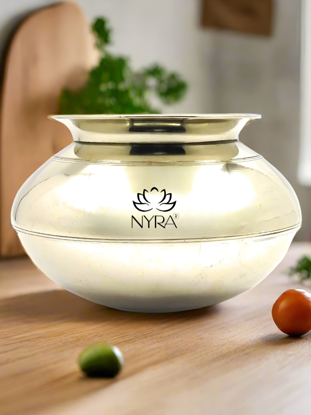 Nyra Kitchenware Bronze-Toned Dishwasher Safe Brass Cooking Handi