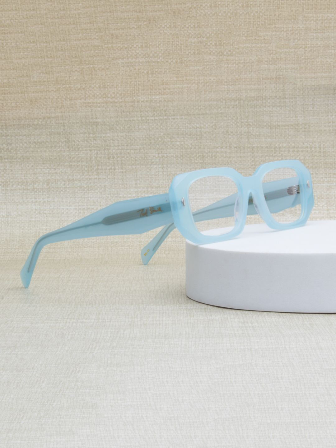 Ted Smith Unisex Sky Blue Premium Acetate Full Rim Rectangle Frames