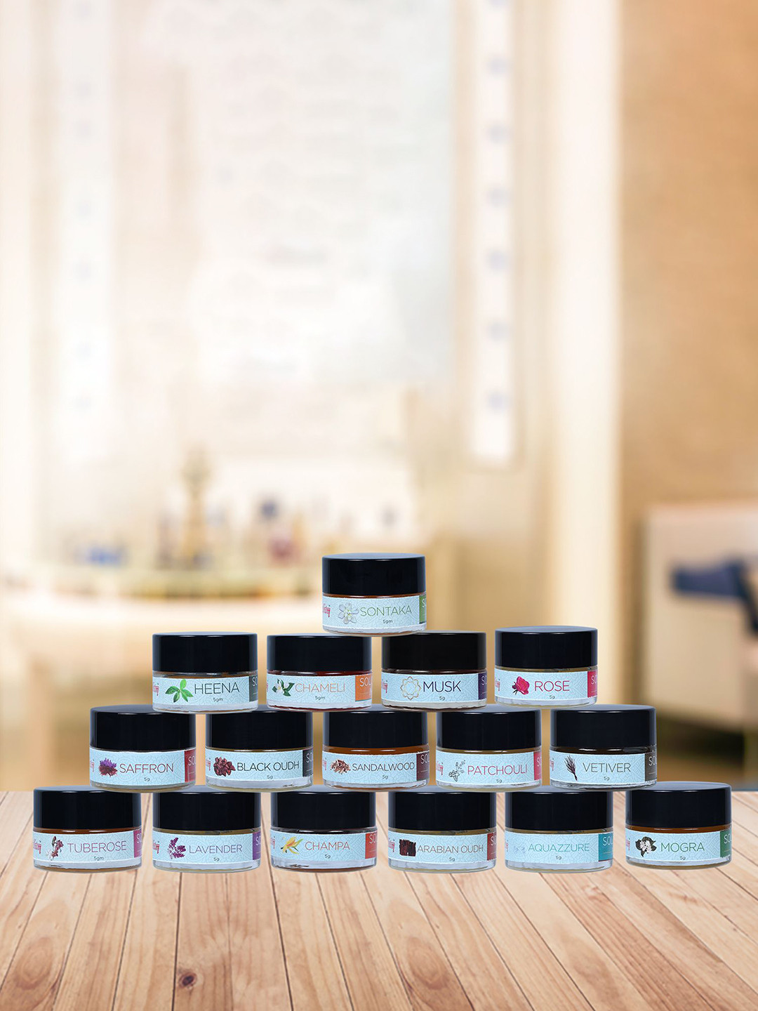 Sugandhim Unisex Vetiver Solid Wax Perfume Long-Lasting & Natural Fragrance - 5g