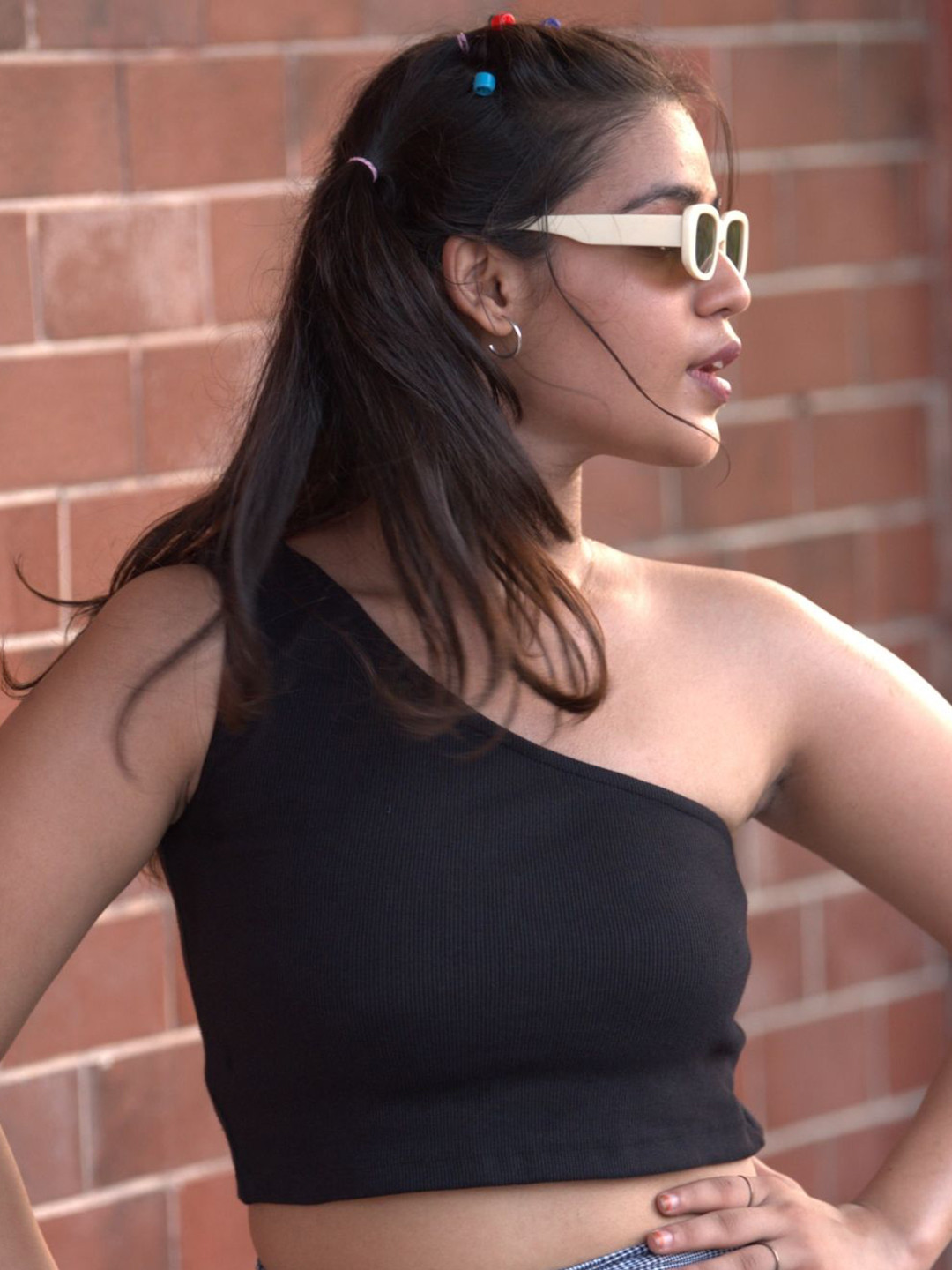 TeenTrums One Shoulder Cotton Crop Top