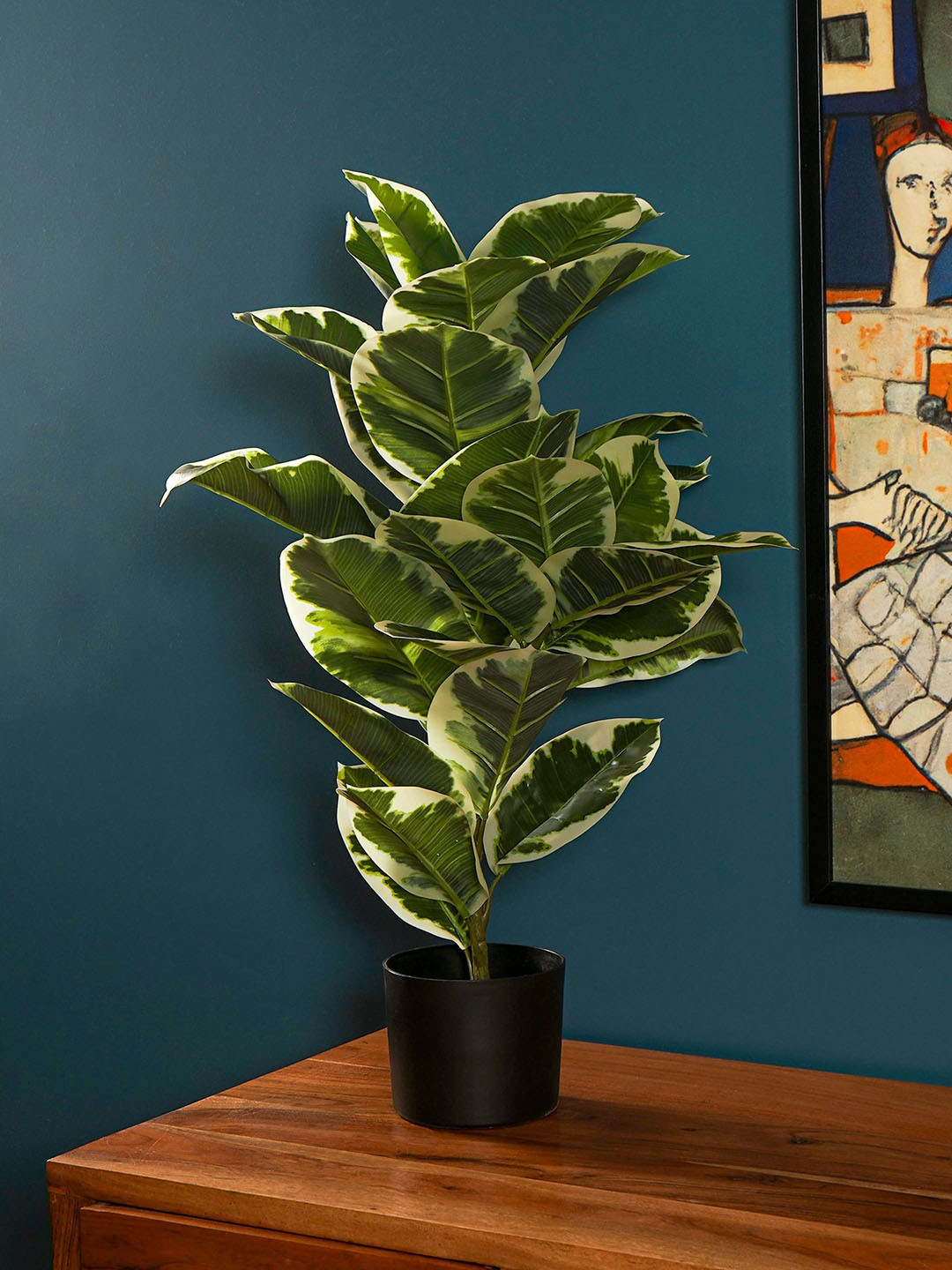 THE ARTMENT Verdora Rubber Artificial Plant with Pot Set of 1