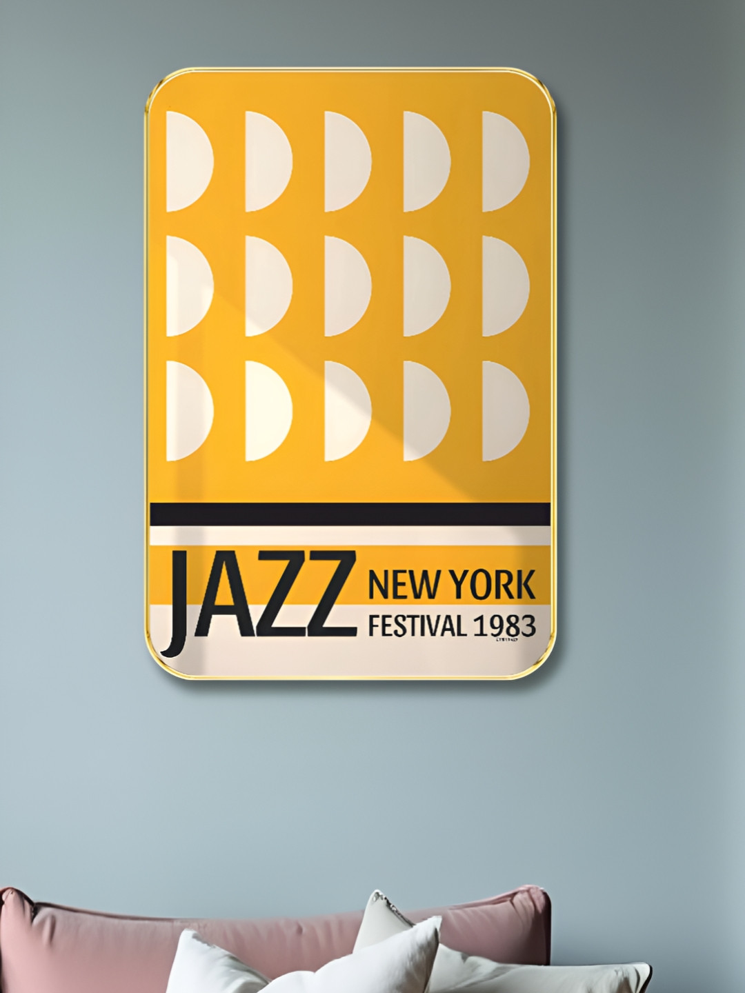 Myntra Elegant Homes Orange & Black Jazz Festival Printed Wooden Wall Art