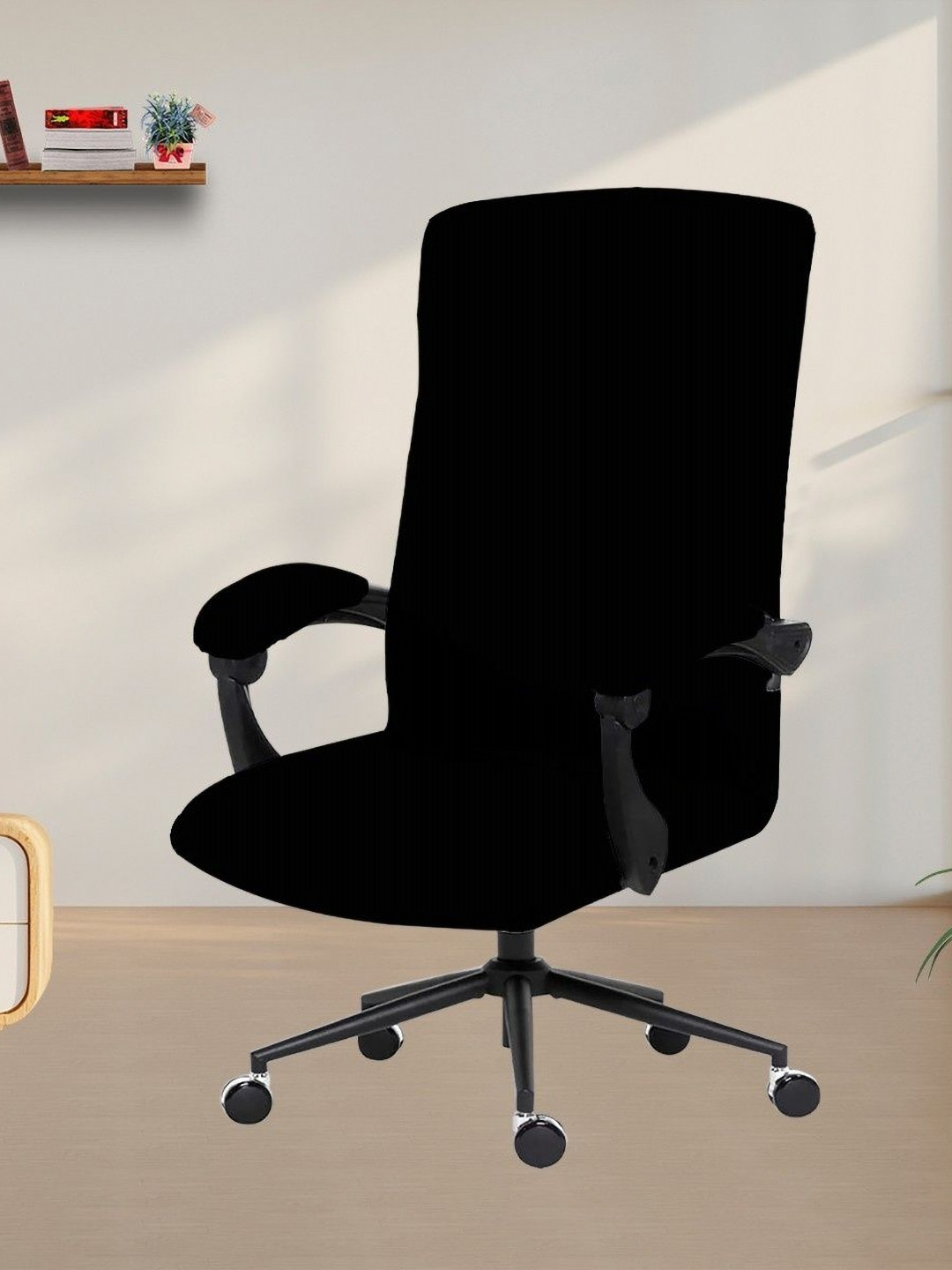 Eleganta Black Stretchable Chair Cover
