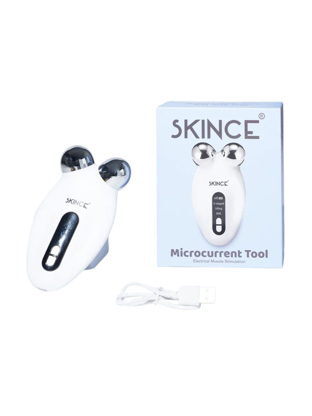 SKINCE Microcurrent Facial Device Face, Neck Tightening Massager- White