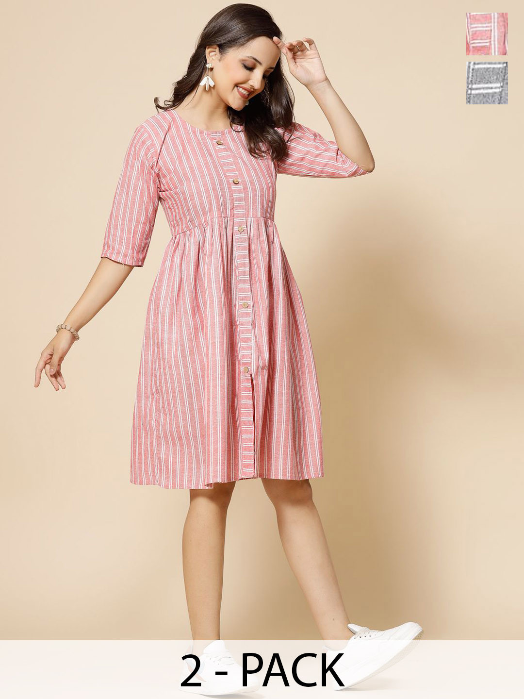 Moda Rapido Women Striped Pastels Anarkali Kurta