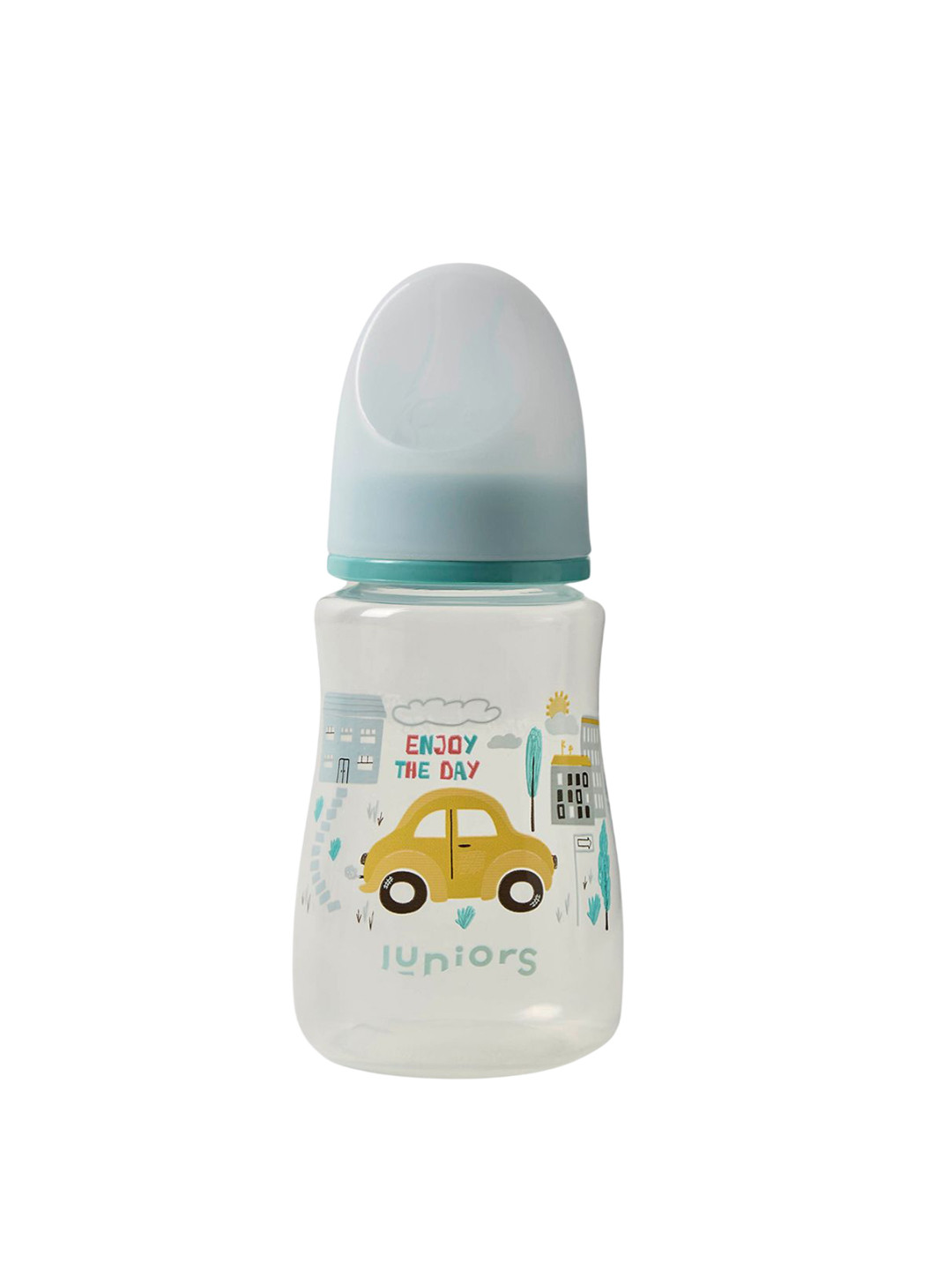 Juniors by Babyshop Transparent & Blue Printed Feeding Bottle - 120 ml