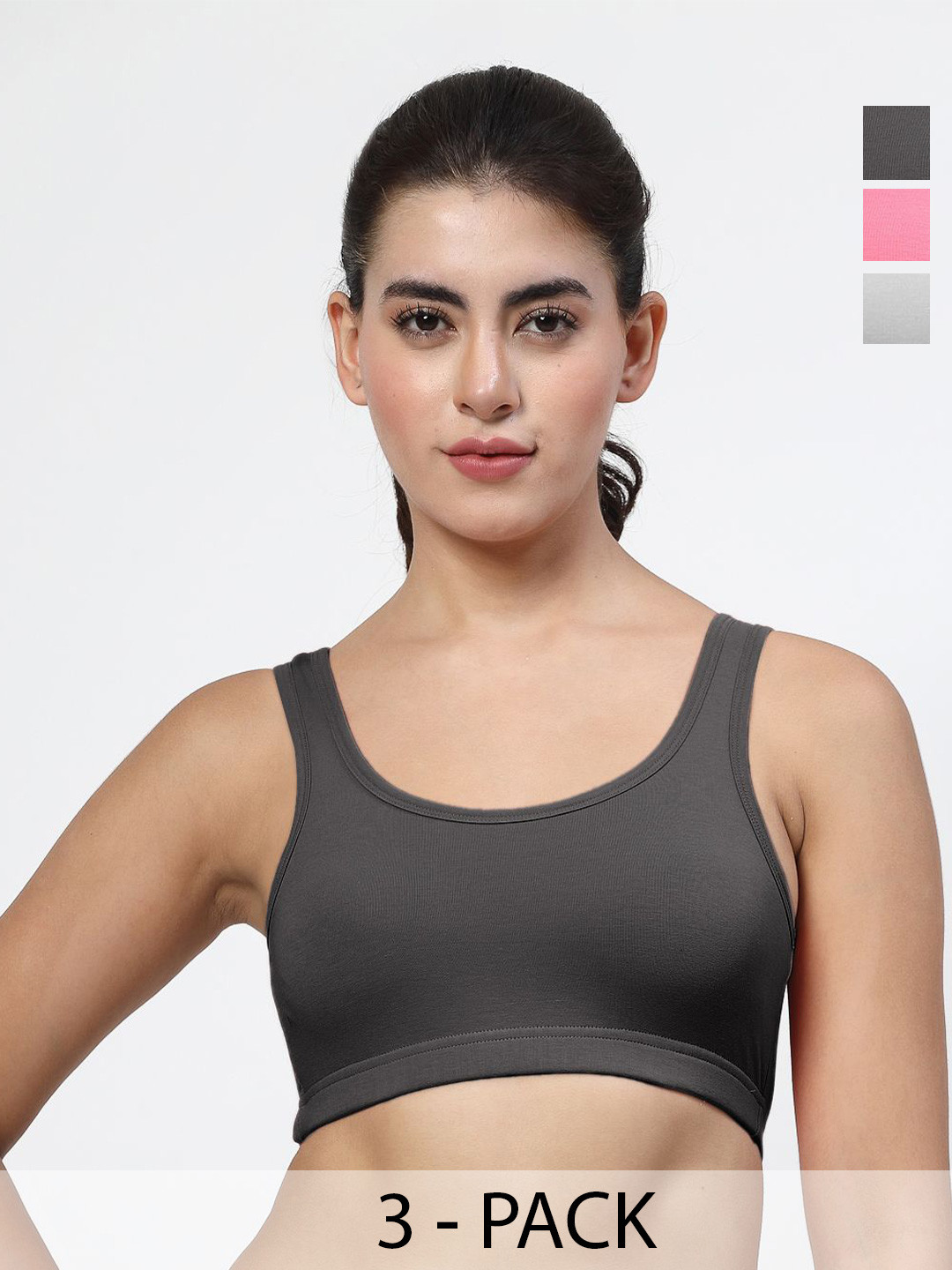 LILY Blue Seamed Non Padded Everyday Bra