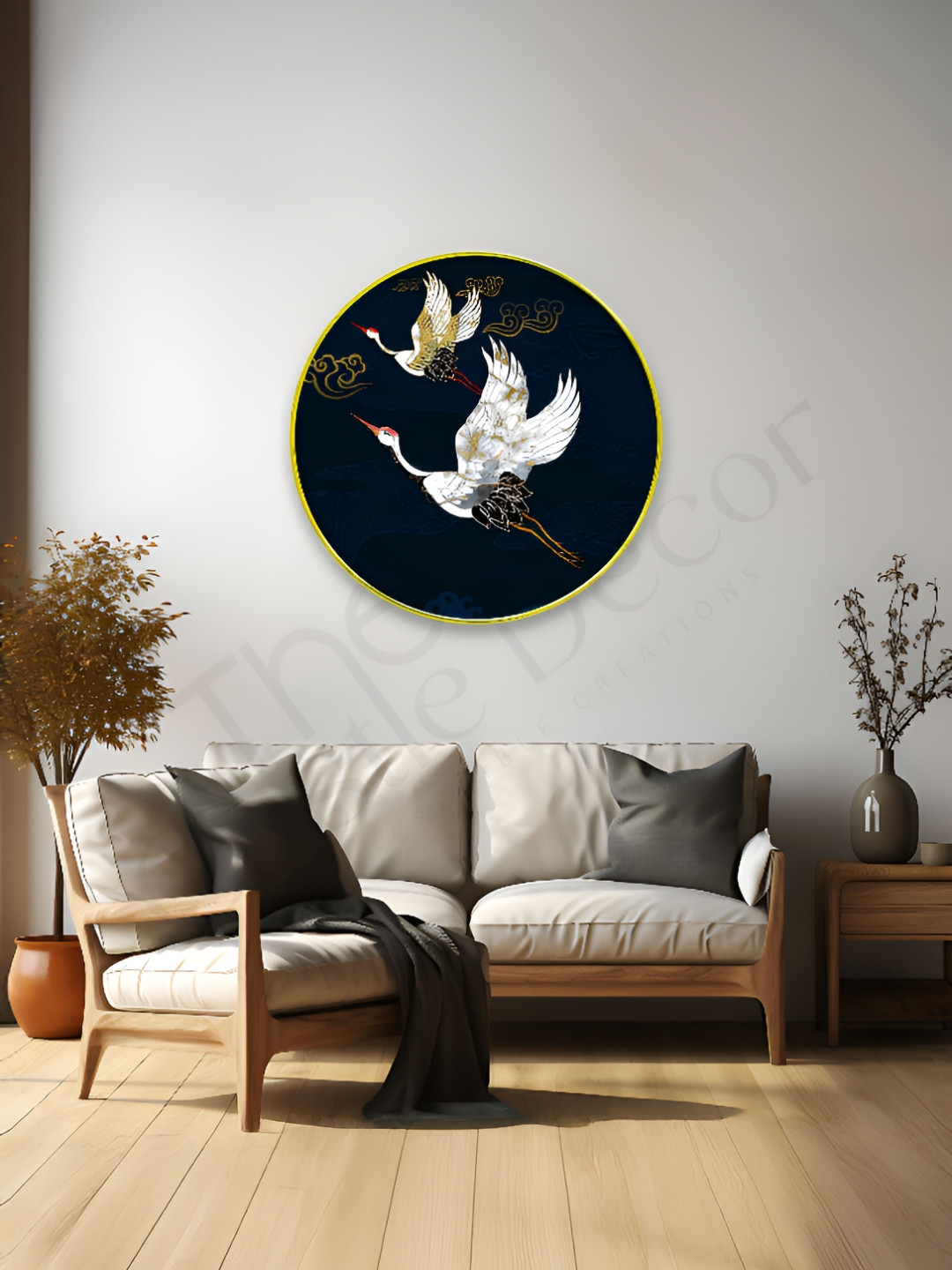 The Castle Decor Black Wood Wall Living Room Square Potrait Paintings Wall Art -24 x 24In