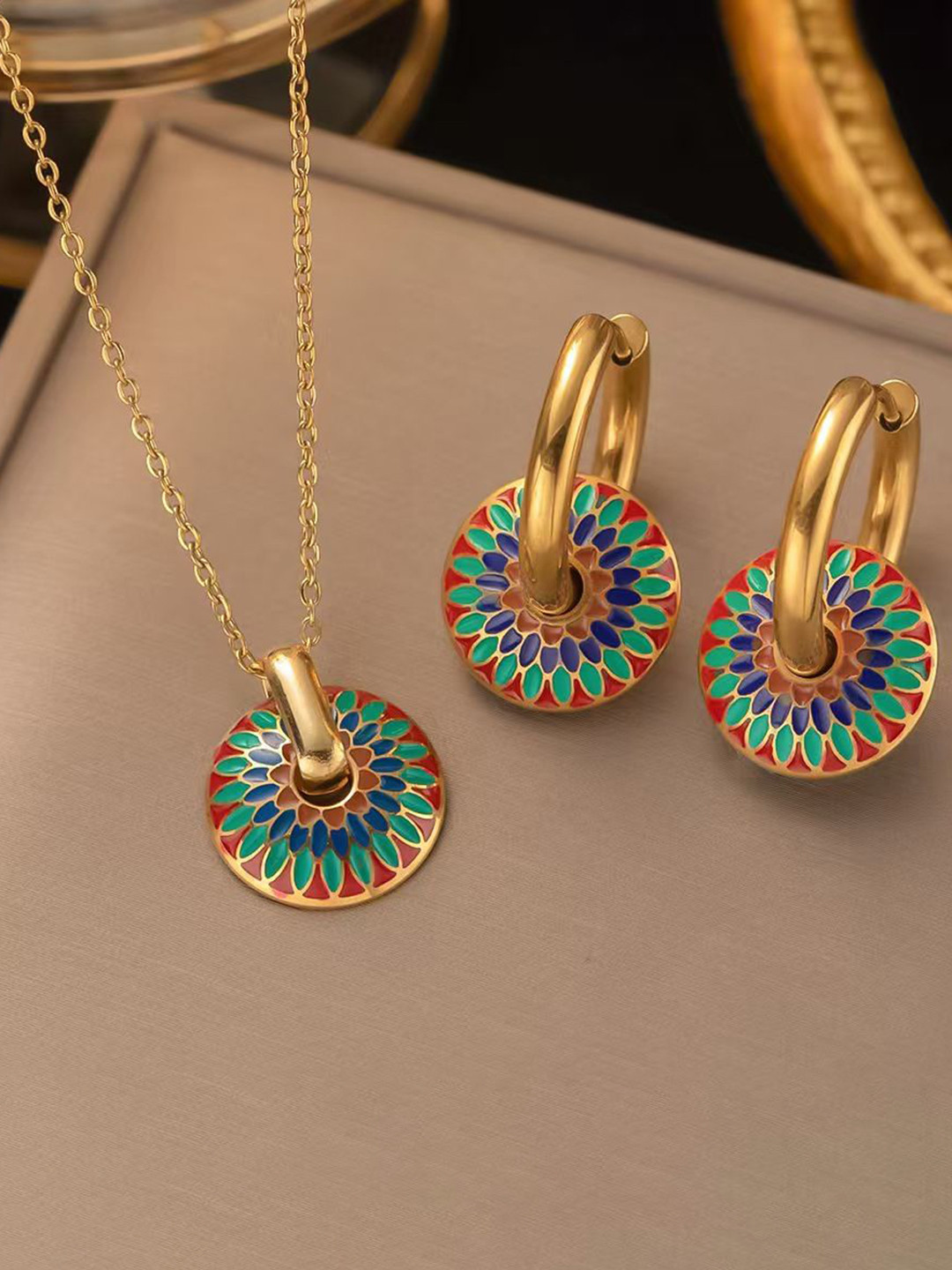 BLACKBOX Gold-Plated Stainless Steel Anti Tarnish Jewellery Set