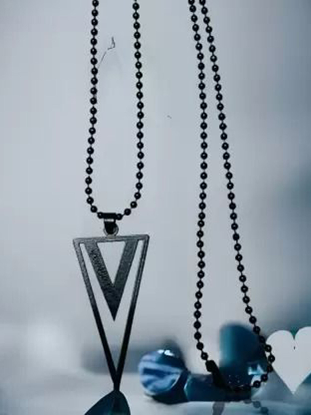 PASU FASHION Sterling Silver Triangular Arrow Pendants with Chains