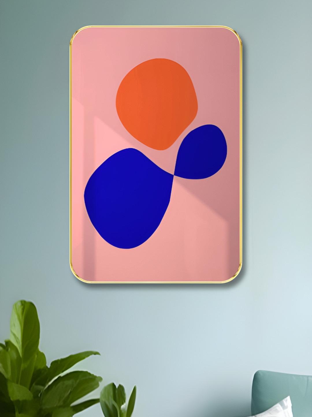 Aura Pink & Blue Abstract Wooden Wall Art