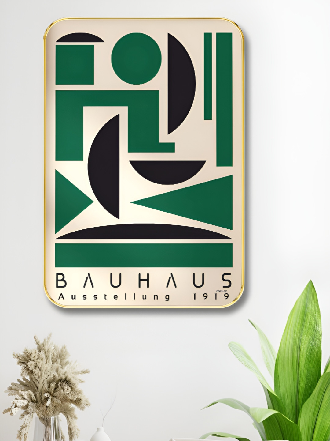 SAF BAUHAUS Wood Wall Rectangle Paintings Wall Art - 24 x 18 In