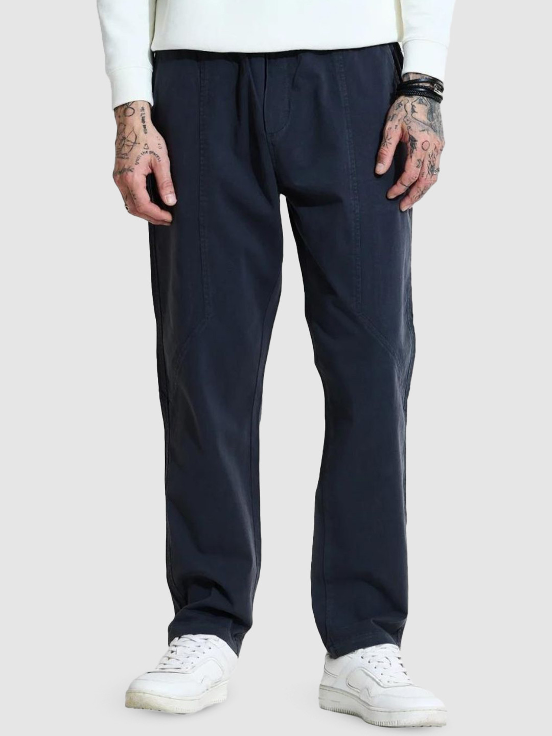 Snitch Men Relaxed Mid-RiseTrousers
