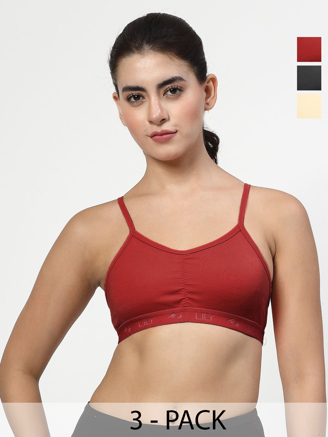 LILY tropsyliad Women Pack Of 3 Full Coverage Bra