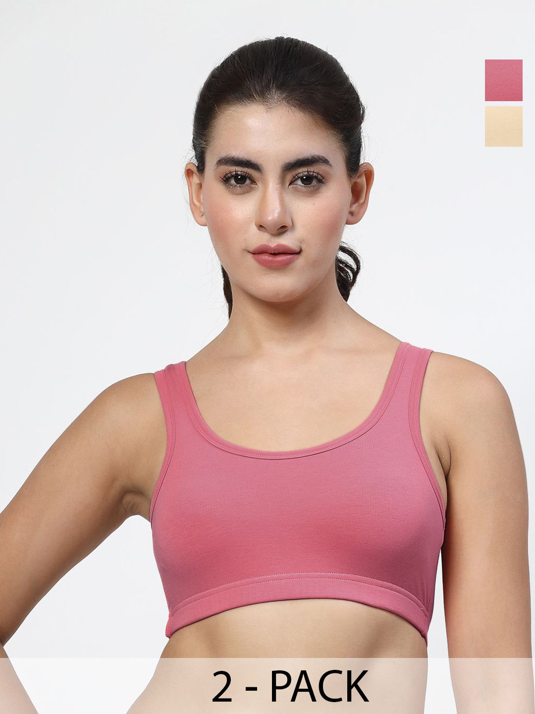 LILY Stropsyttak Women Pack Of 2 Full Coverage Non Padded Workout Bra