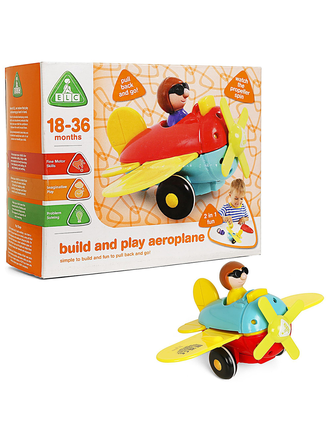 Rowan ELC Build & Play Pull Back Aero Plane Toy