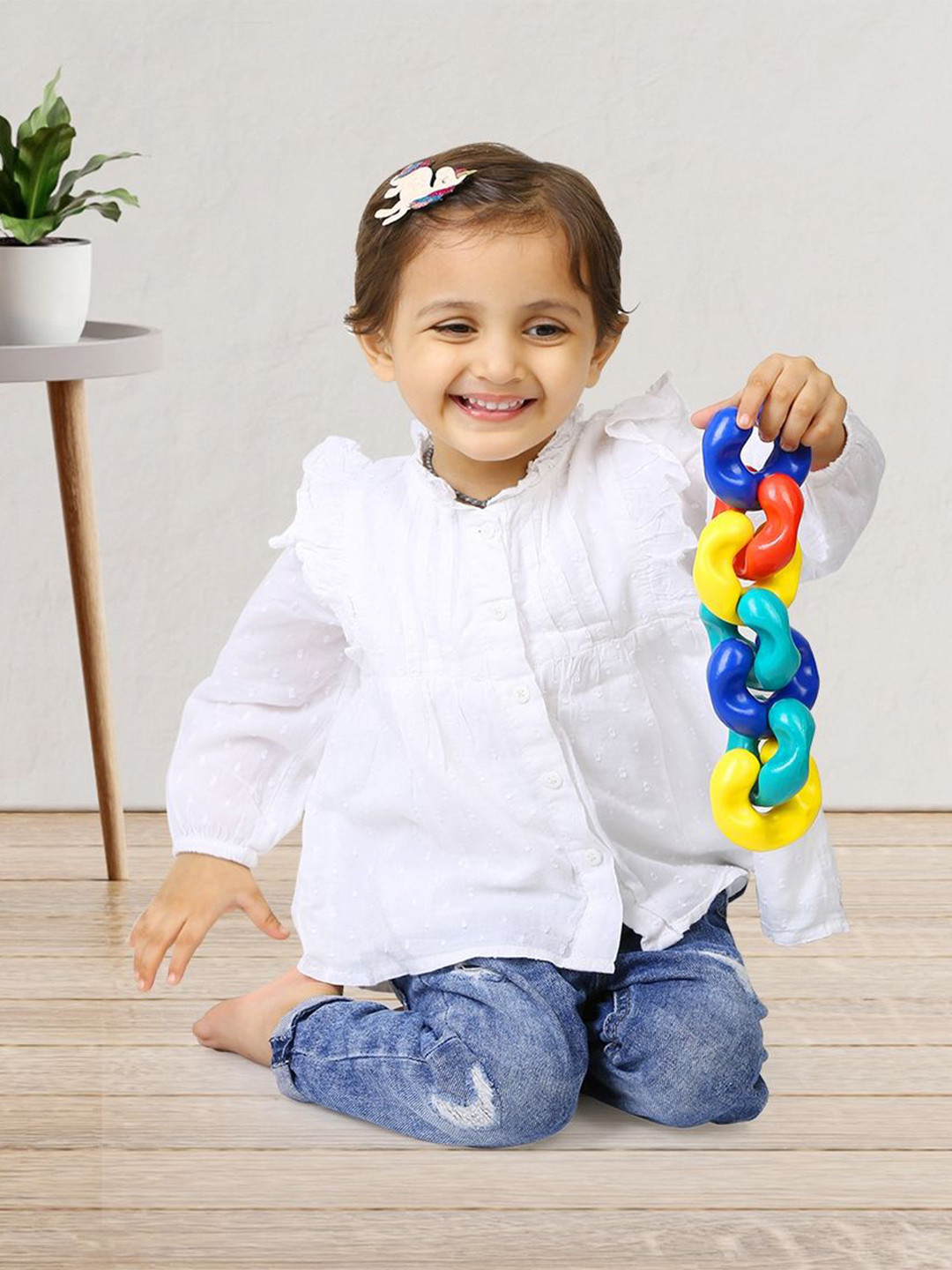 Rowan Blue & Yellow Shooting Star Rainbow Links Baby Toys